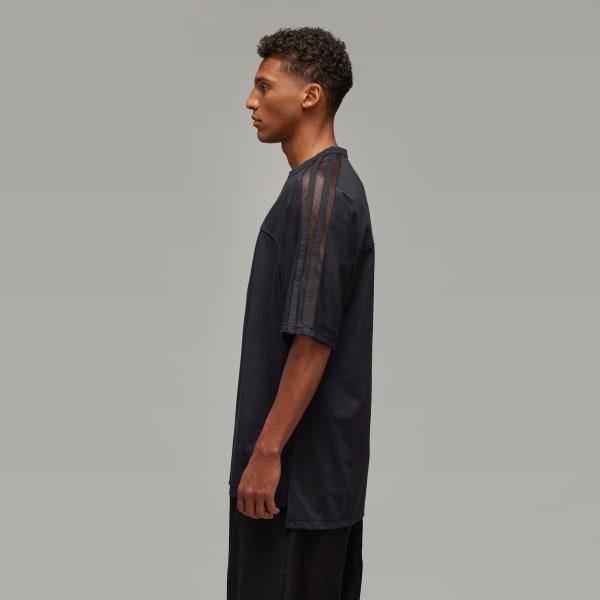 adidas Y-3 Mesh 3-Stripes Short Sleeve Tee Black L Mens Product Image