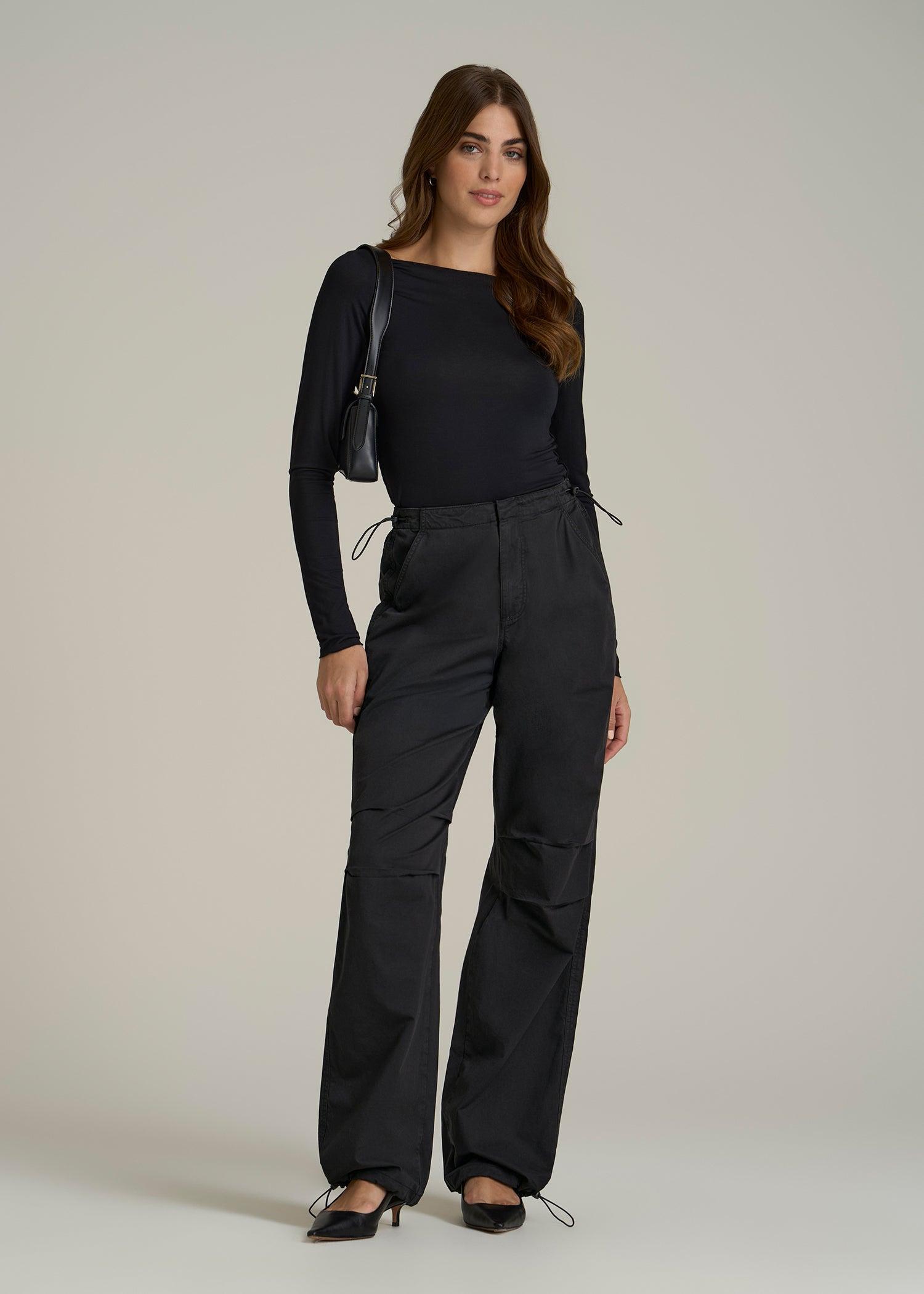Garment Dyed Parachute Chino Pants for Tall Women in Vintage Black Female Product Image