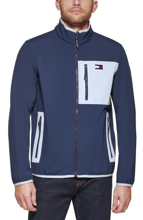Men's Tommy Hilfiger Softshell Stand Collar Jacket, Size: Medium, White Product Image