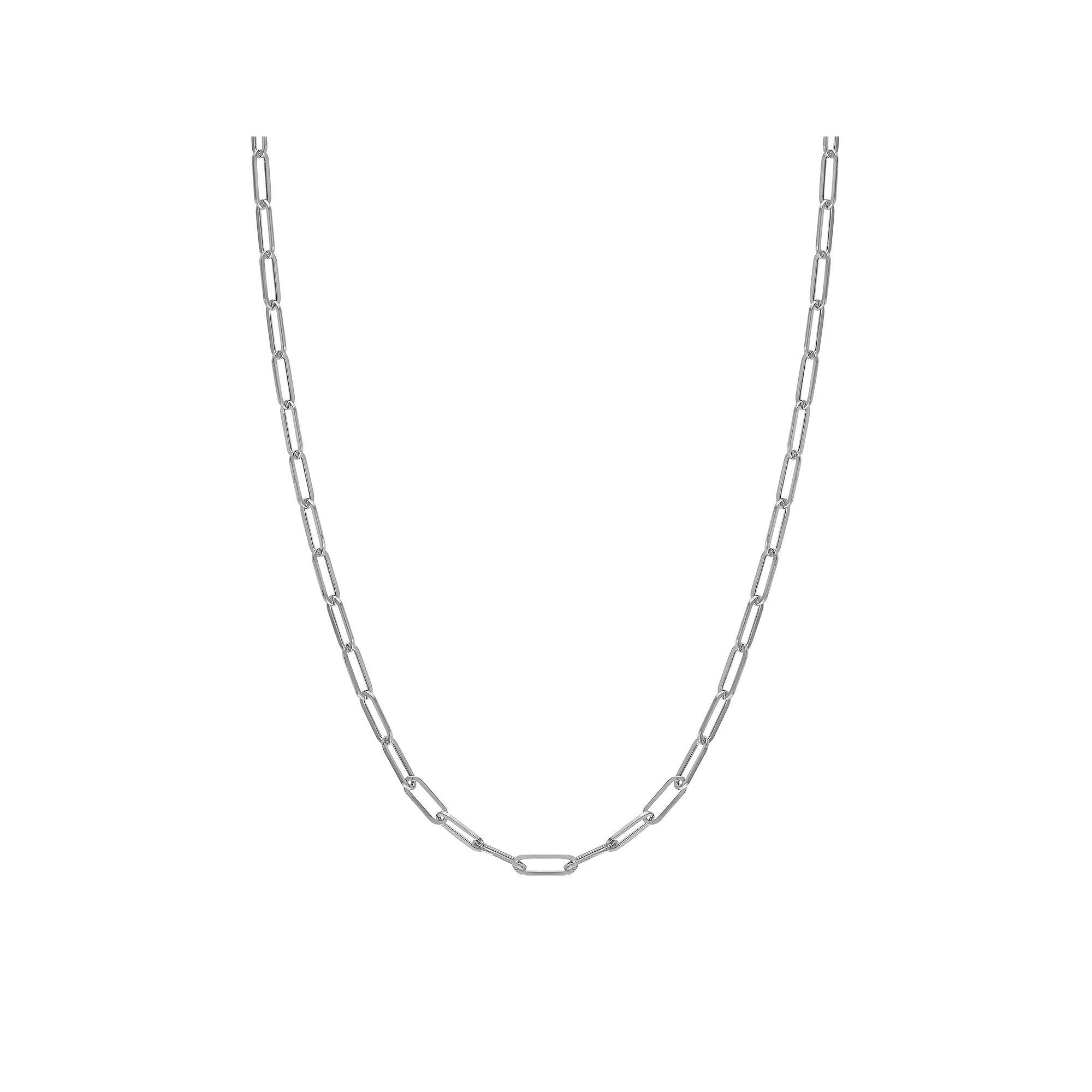 Jordan Blue 14k Gold 3.15 mm Paper Clip Chain Necklace, Women's, Size: 18", White Product Image