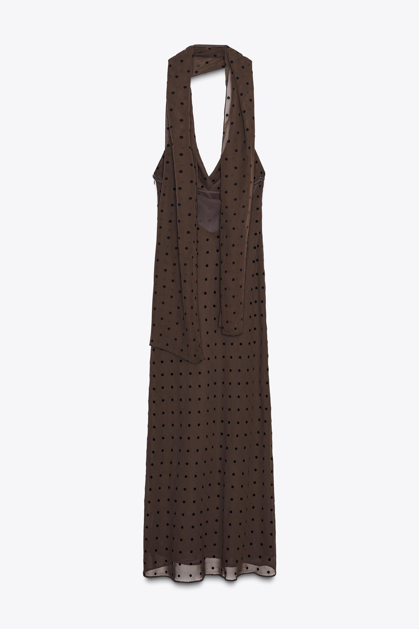 POLKA DOT SCARF MAXI DRESS Product Image