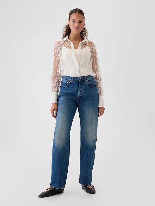Sheer Lace Classic Shirt Product Image