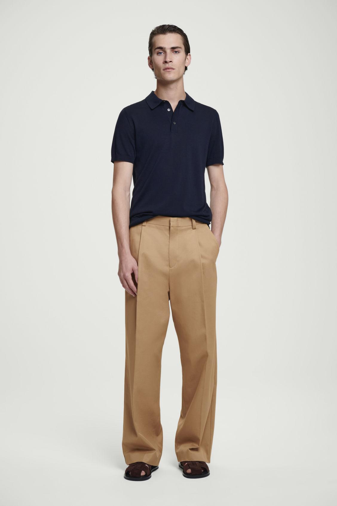 SLIM KNITTED SILK POLO SHIRT Product Image