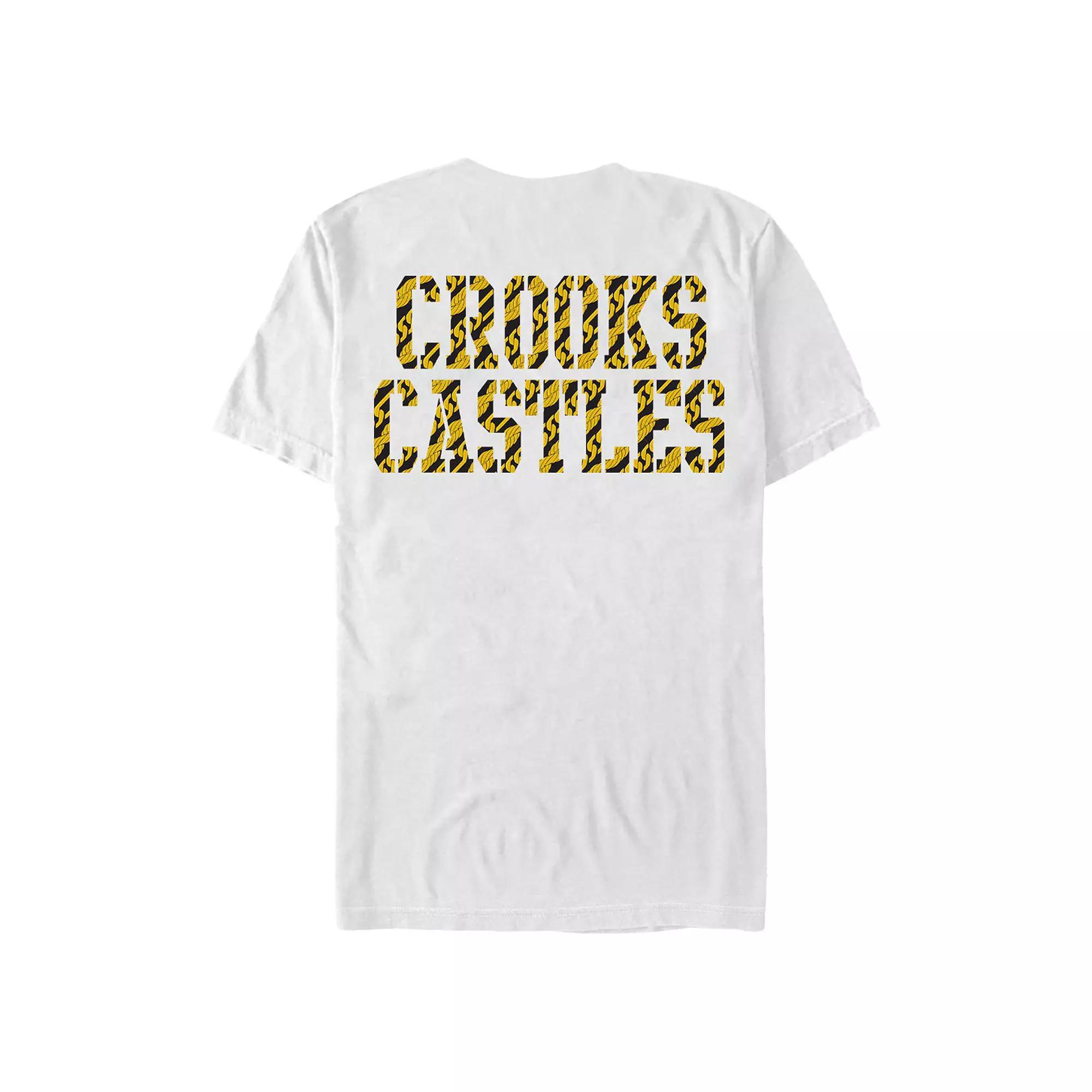 Men's Crooks And Castle Baroque Print Crown Stamp Graphic Tee, Size: XXL, White Product Image