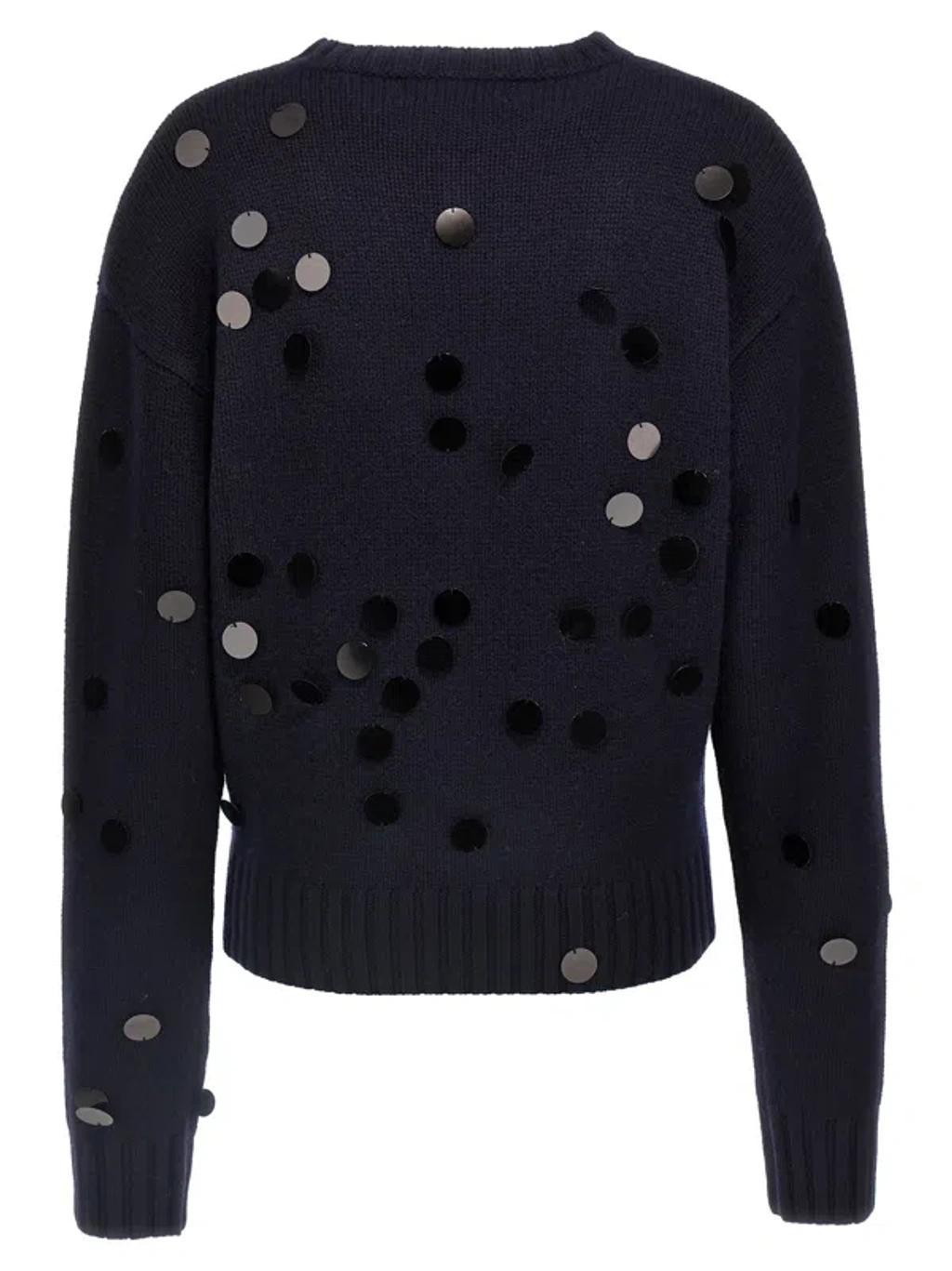 EXTREME CASHMERE Oldie Sequined Cashmere Knit Sweater In Blue Product Image