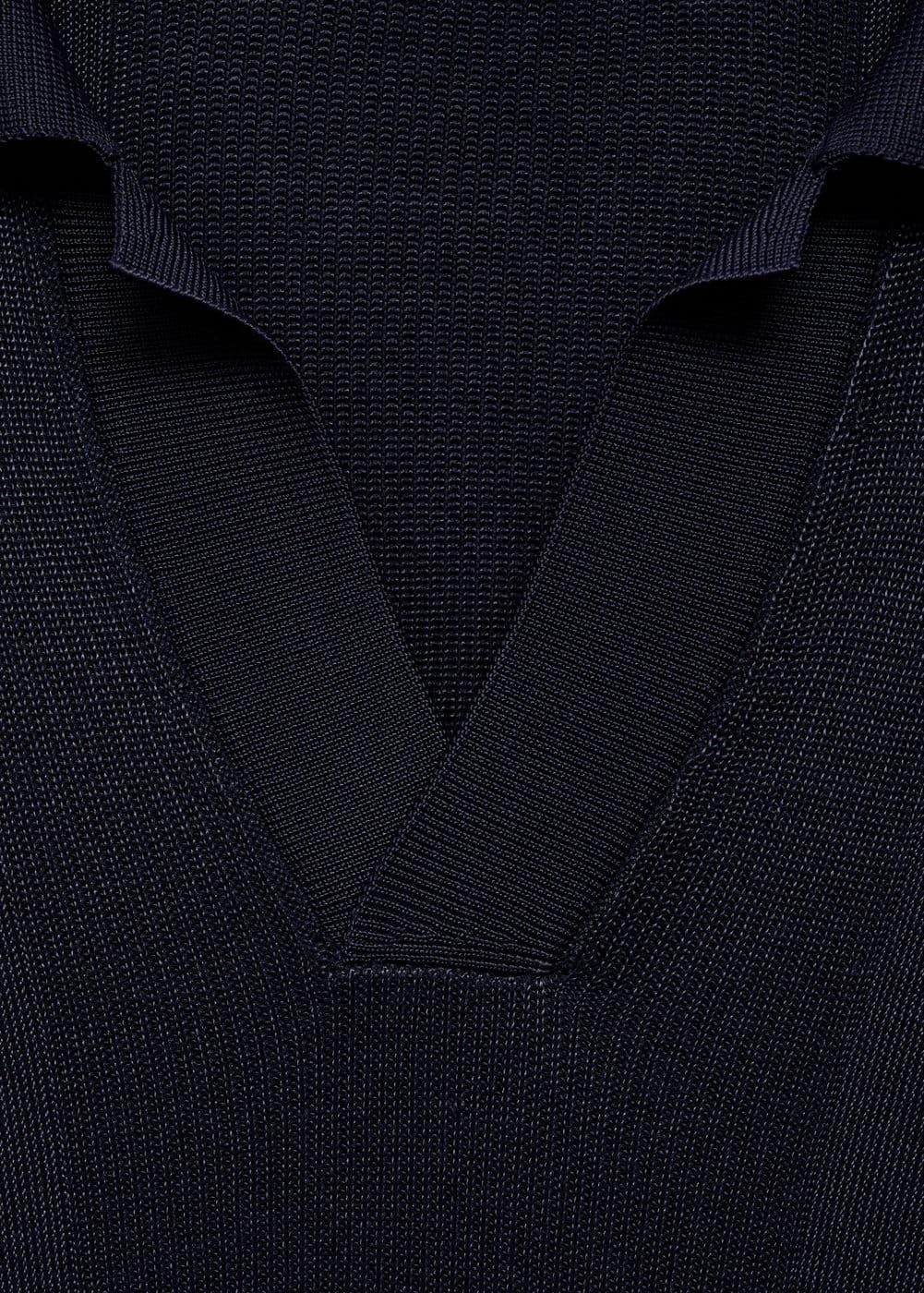 Ribbed knit polo shirt - Men | MANGO USA Product Image