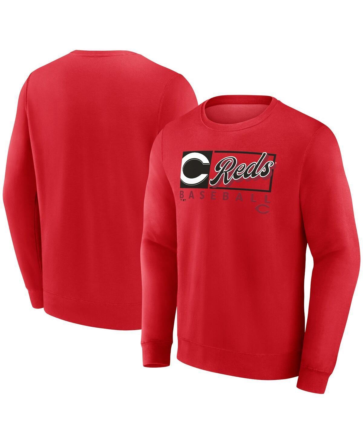 Men's Fanatics Red Cincinnati Reds Focus Fleece Pullover Sweatshirt, Size: Large, Red Red Product Image