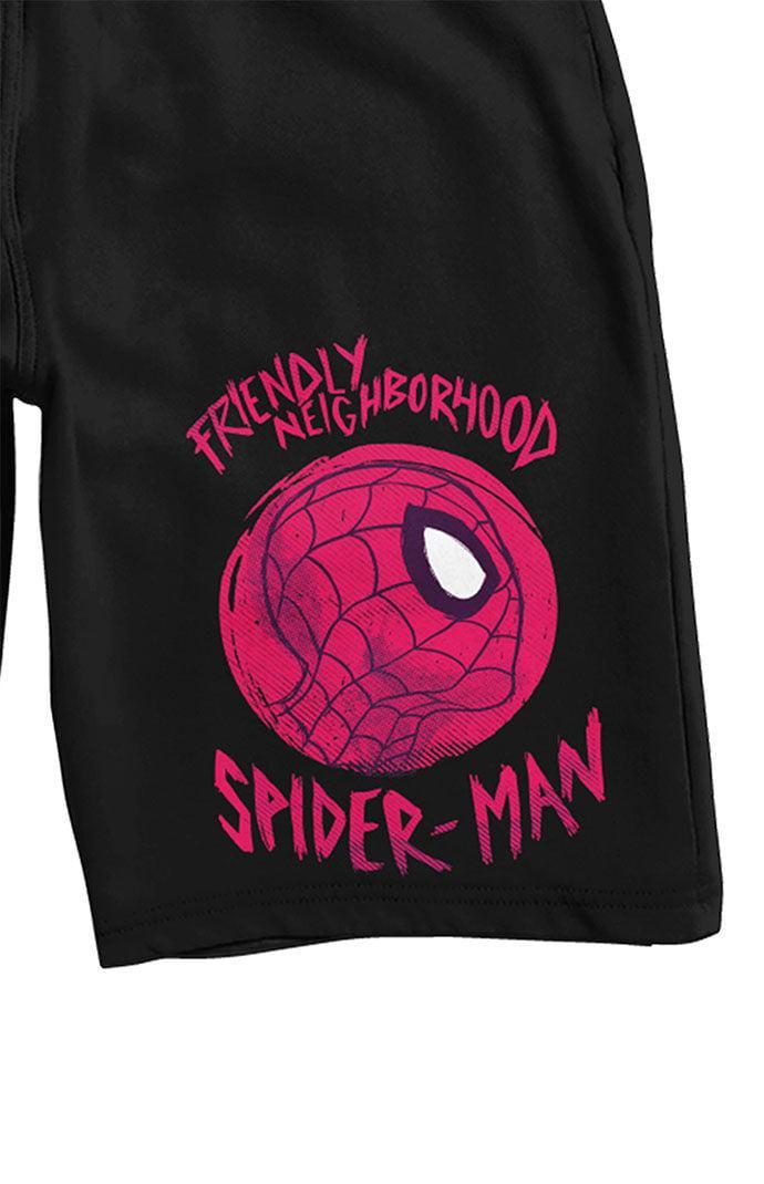 Men's Marvel Friendly Neighborhood Spider-Man Classic Pajama Shorts, Size: Small, Black Product Image