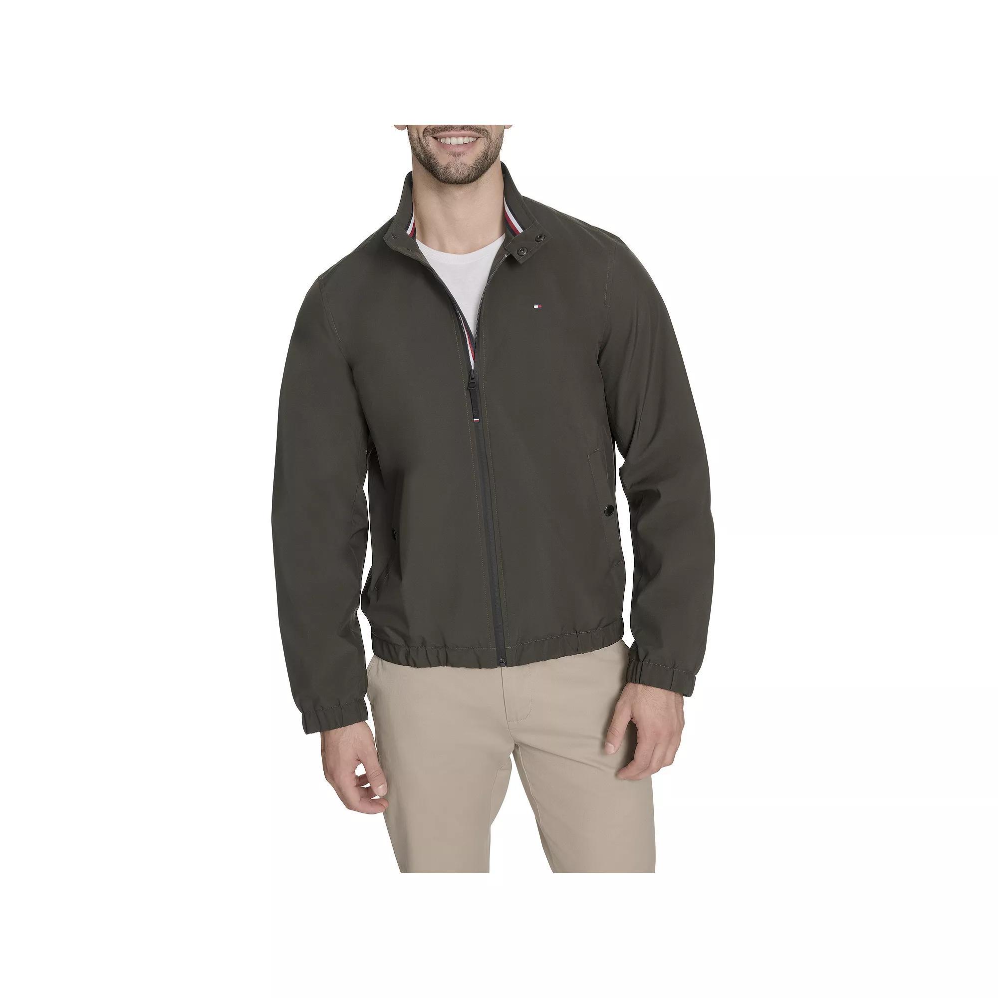 Mens Tommy Hilfiger Soft Shell Hooded Water Resistant Midweight Jacket Green Product Image