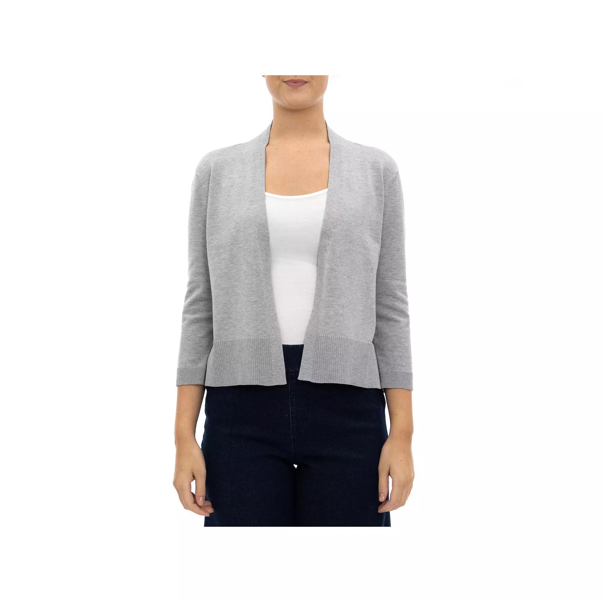 Womens Nina Leonard Classic Open-Front Bolero Cardigan Product Image