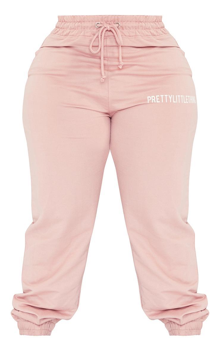PRETTYLITTLETHING Plus Light Pink High Waisted Cuffed Sweatpants Product Image