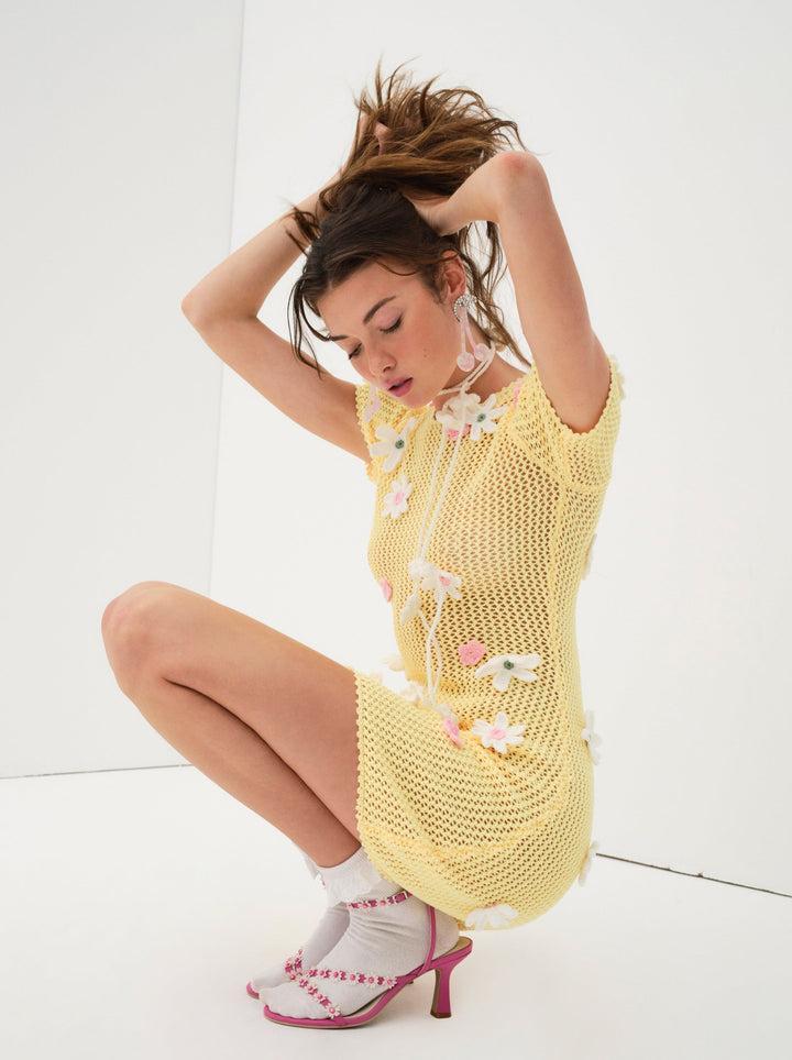 Walker Mini Dress — Yellow Product Image