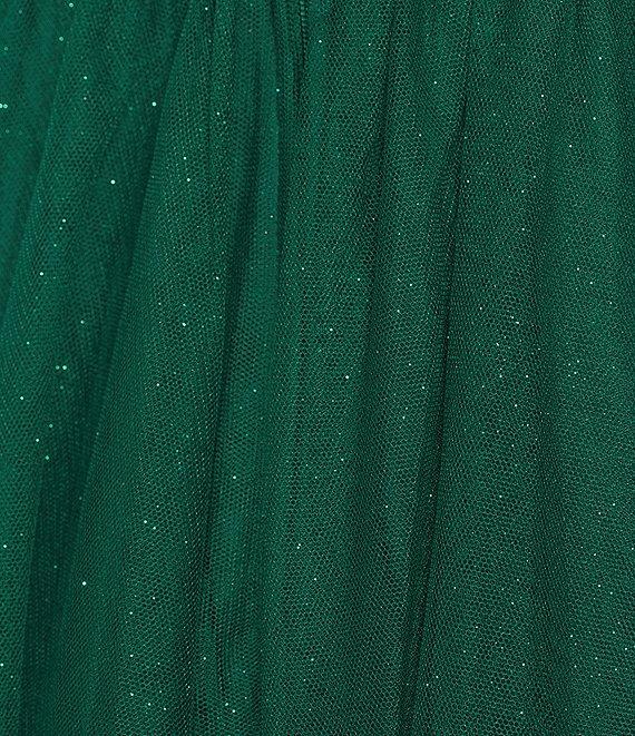 City Vibe Sweetheart Neck Twist Front Tie Straps Illusion Back Shirred Ballgown Product Image