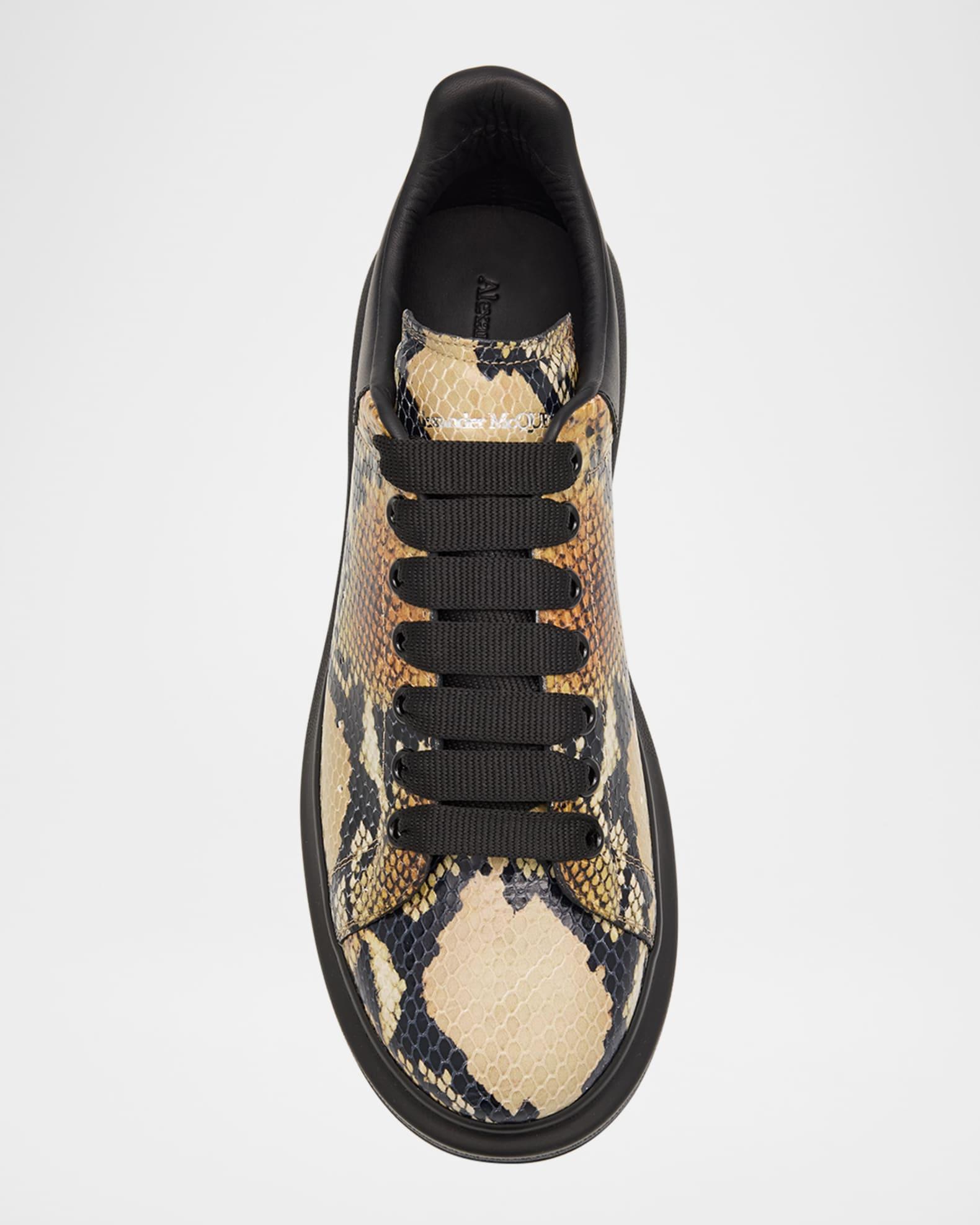 Men's Oversized Python-Effect Leather Sneakers Product Image