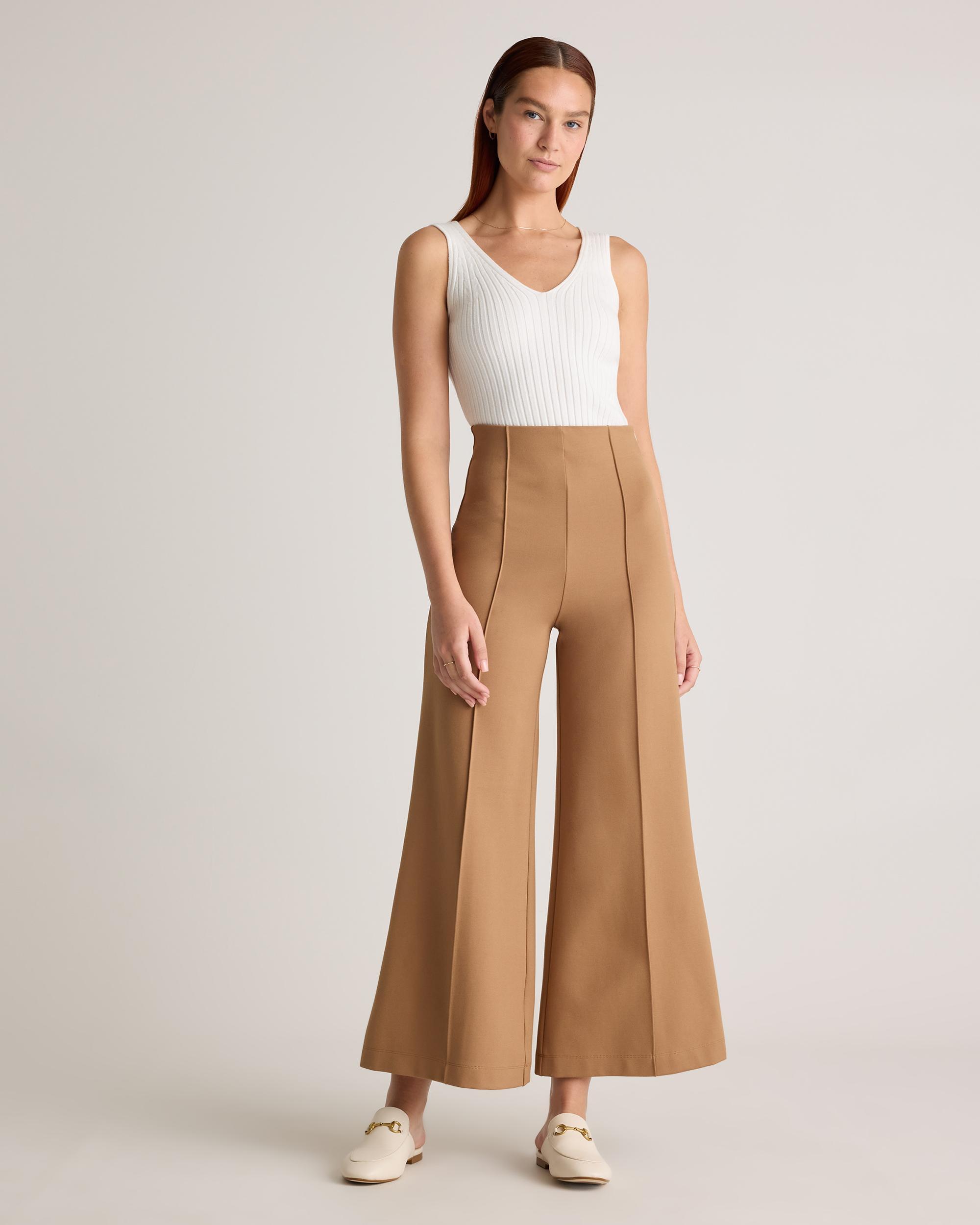 Quince | Women's Ultra-Stretch Ponte Super Wide Leg Ankle Pants Size XL, Rayon Product Image