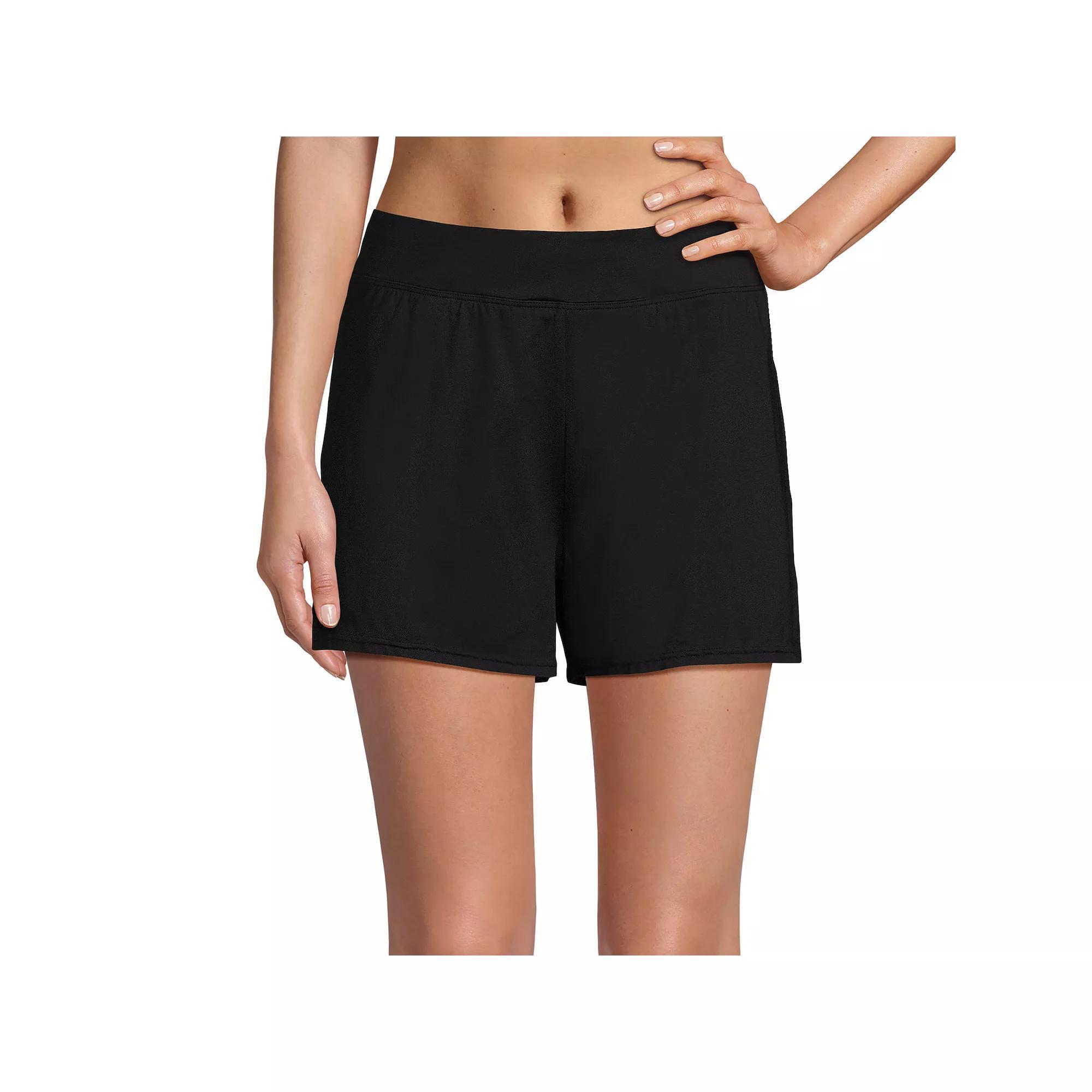 Women's Lands' End 3" Chlorine Resistant Smoothing Control Swim Shorts, Size: 8, Black Product Image