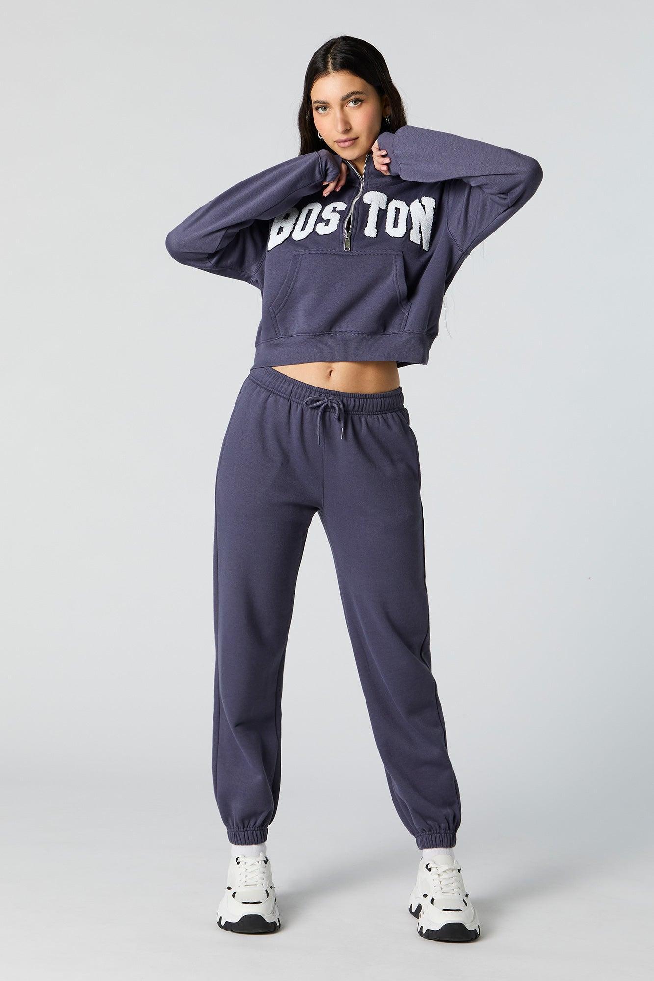 Embroidered Half Zip Fleece Sweatshirt Female Product Image