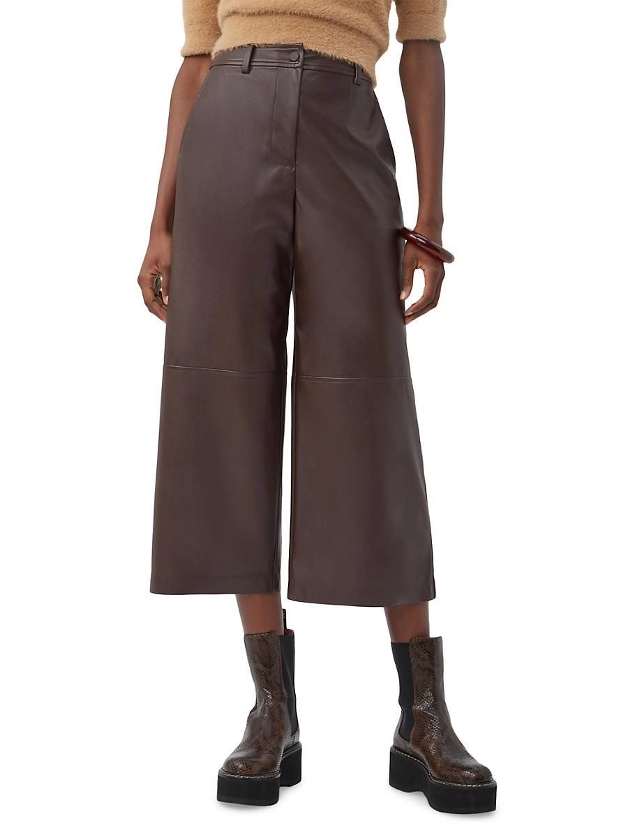 Womens Tanashi Faux Leather Cropped Pants Product Image
