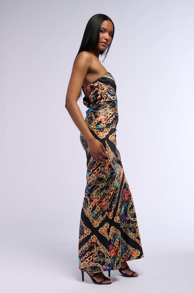 CHAINMAIL SATIN MAXI DRESS Product Image