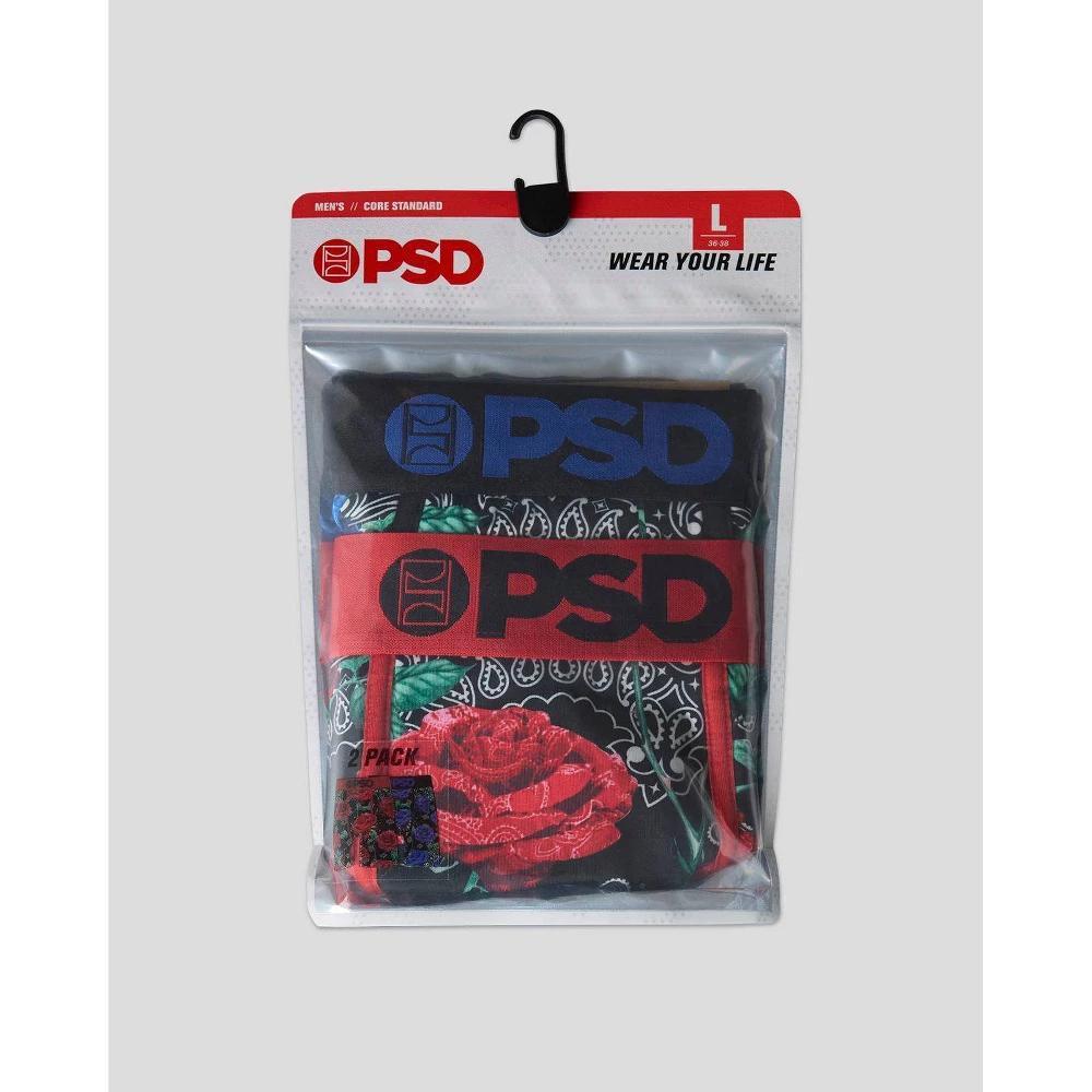 PSD Men's Rose Print Briefs - Red/Blue Product Image