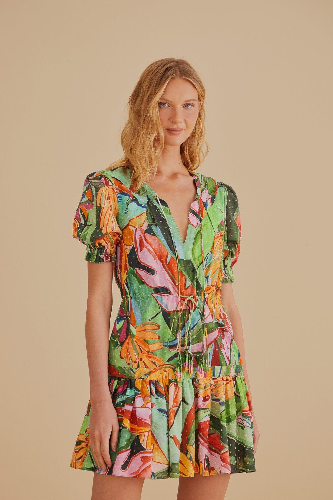 Farm Rio Ruffled Drawstring Waist Dress Product Image