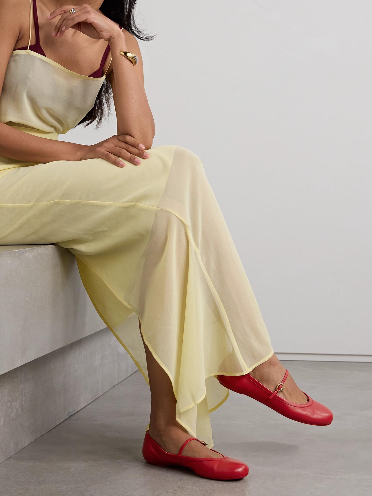 GIANVITO ROSSI Woman Ballet Flats Red Size 8 Leather In Red Nappa Product Image