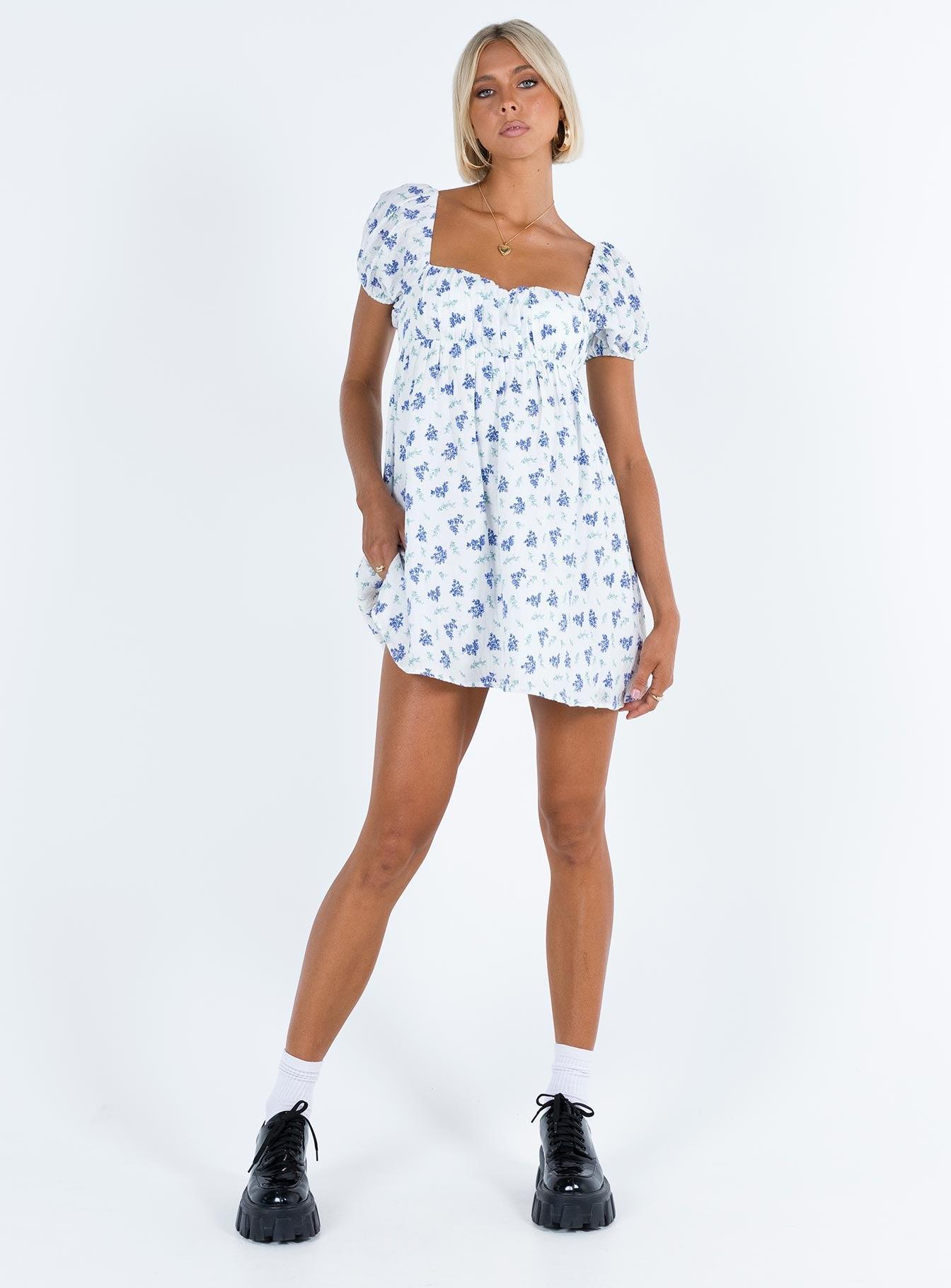 Let's Dance Mini Dress Blue Floral Product Image