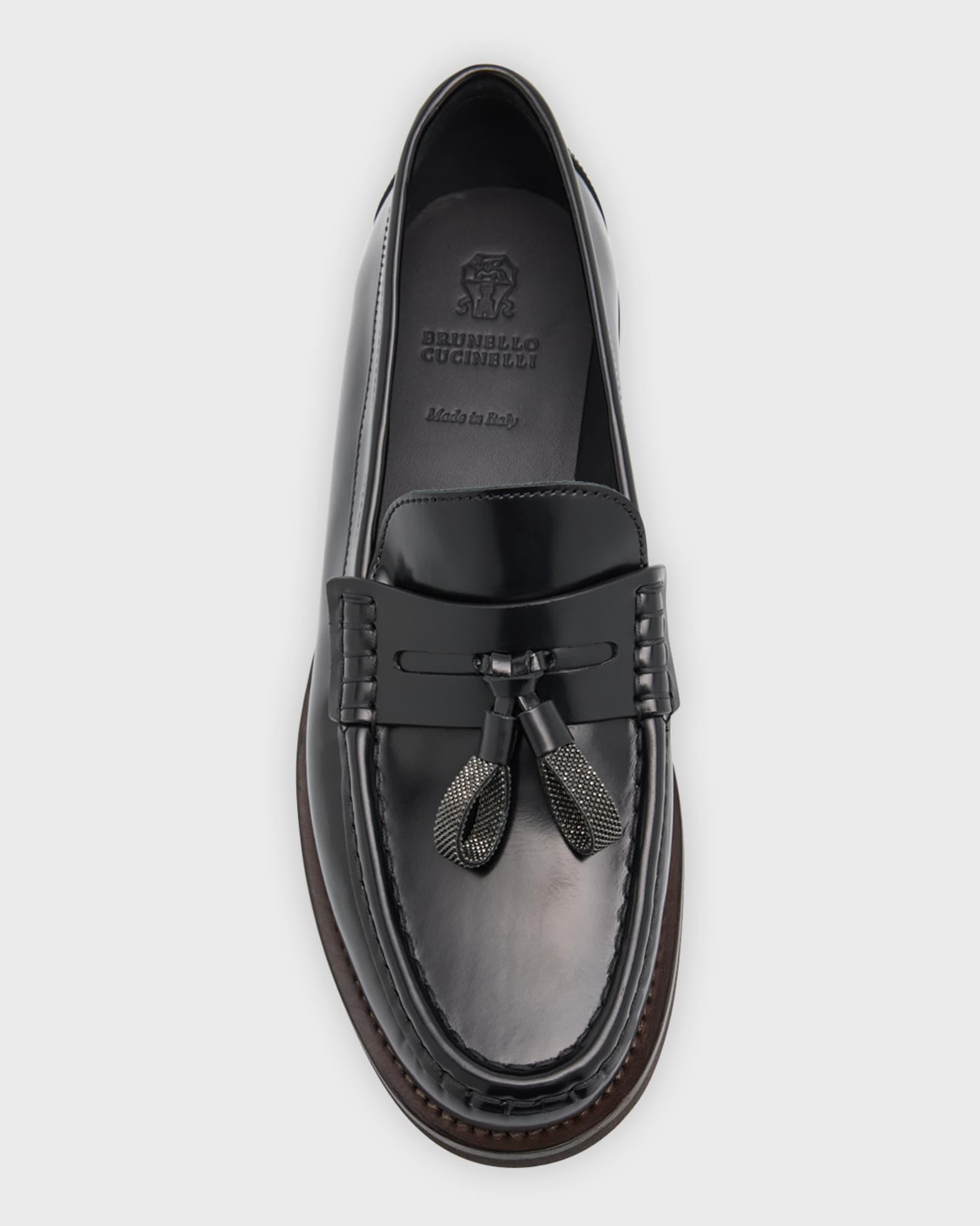 Leather Monili Tassel Penny Loafers  Product Image