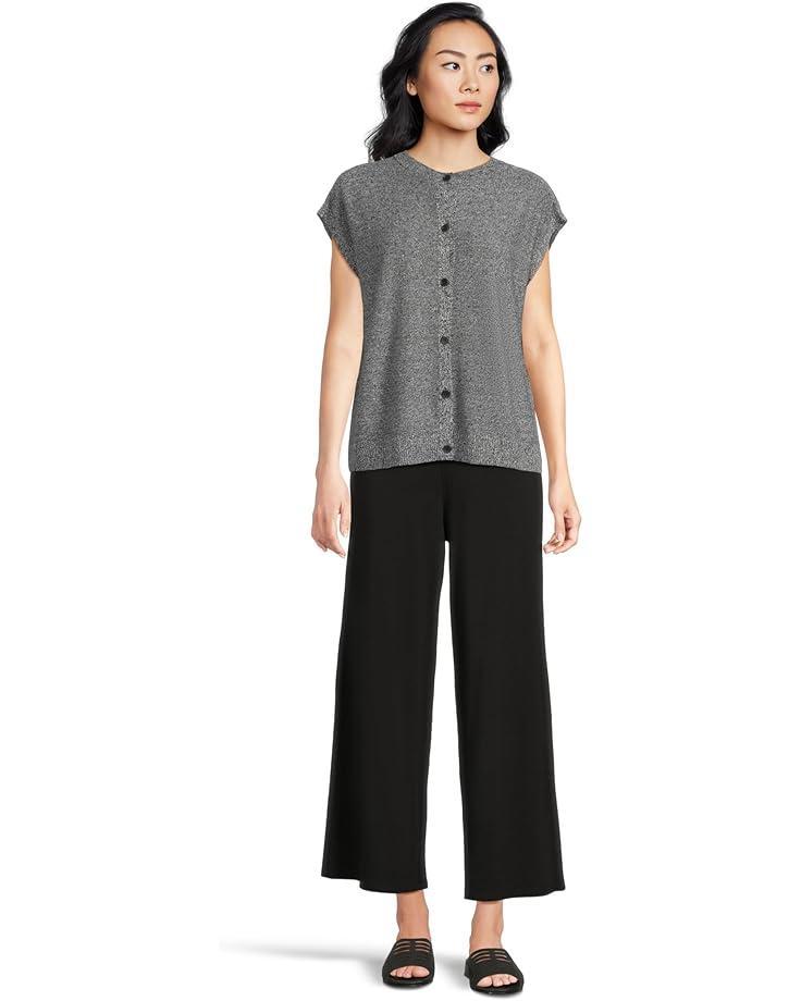 Cotton Blend Stripe Stitch Bateau Neck Box Top Product Image