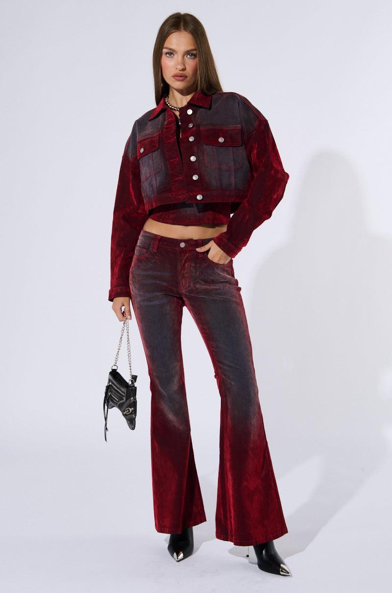 SUNNY VELVET EFFECT DENIM JACKET Product Image