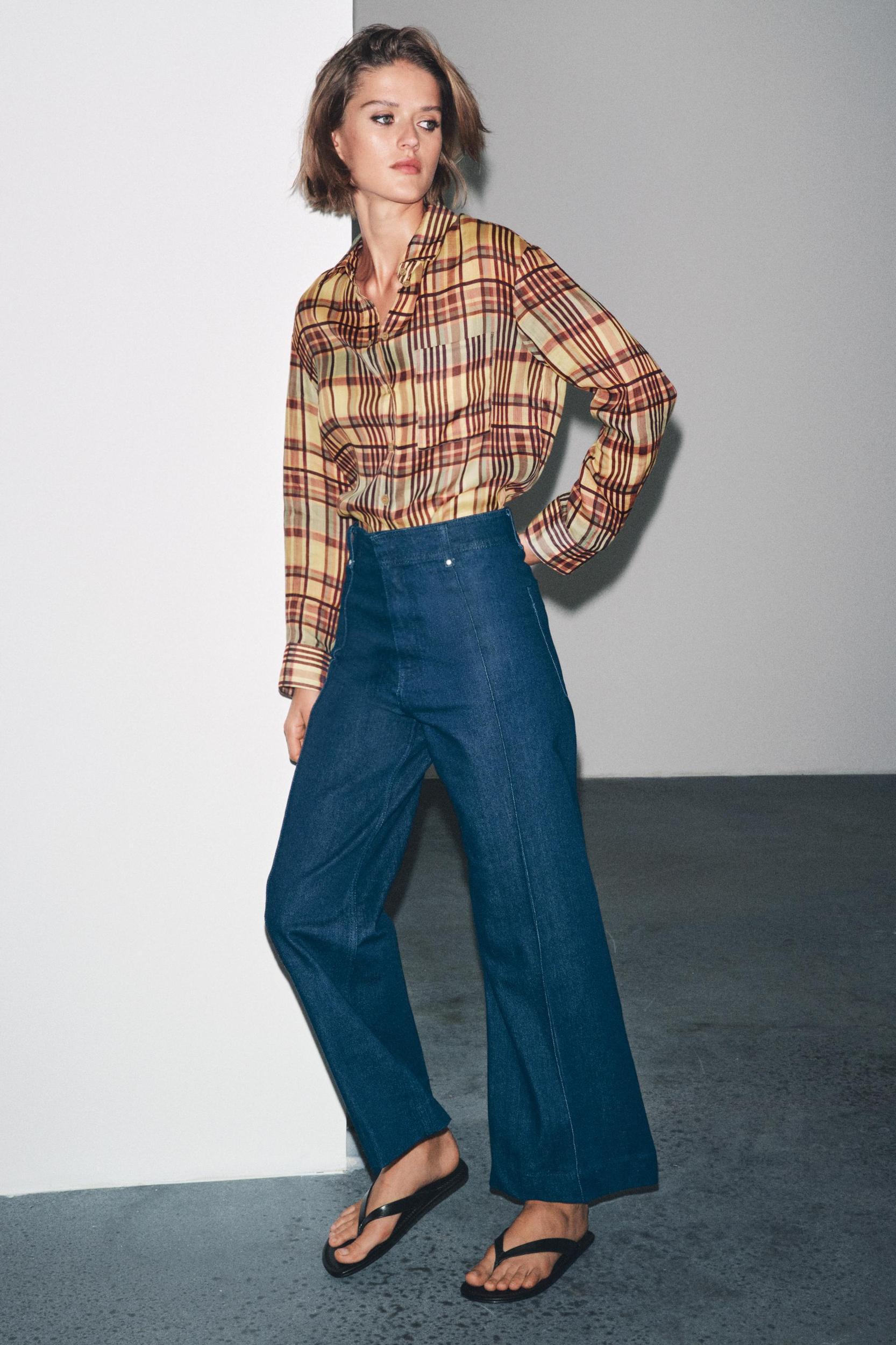 ZW COLLECTION TAILORED WIDE LEG HI-RISE JEANS Product Image