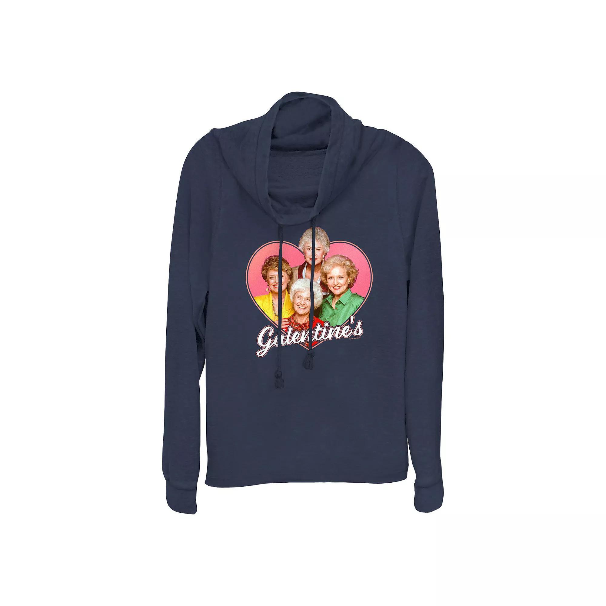 Plus Size The Golden Girls Galentine's Cowlneck Graphic Lightweight Long Sleeve, Women's, Size: 1XL, Blue Product Image