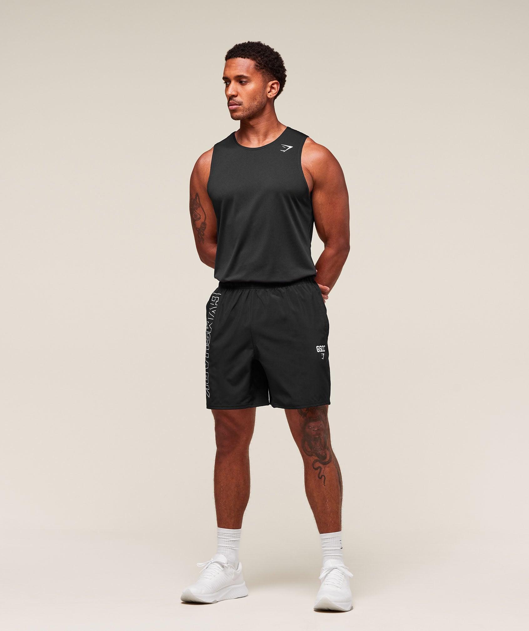Gymshark Hybrid Athlete 7" Shorts - Black Male Product Image