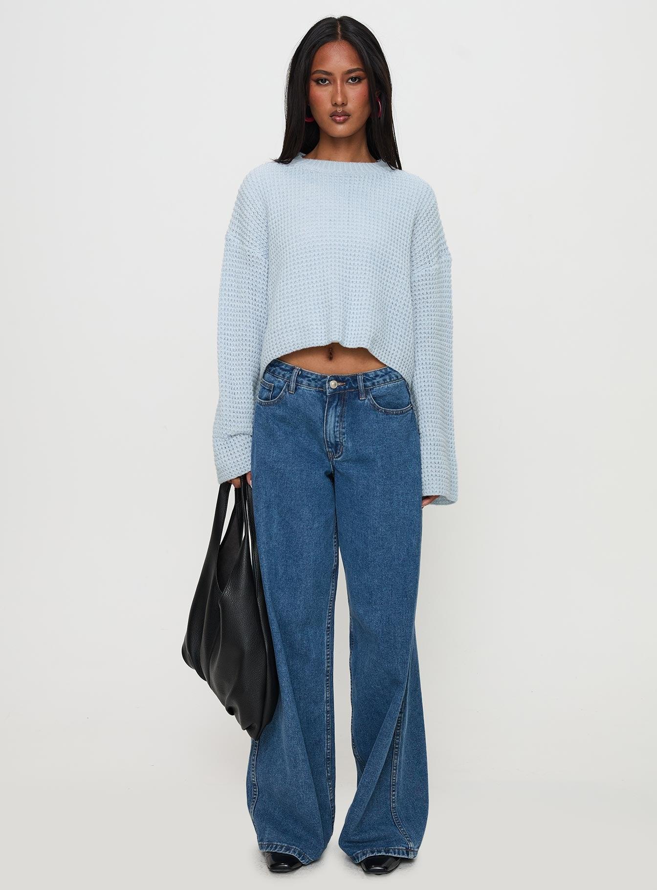 Elinda Knit Sweater Blue Product Image