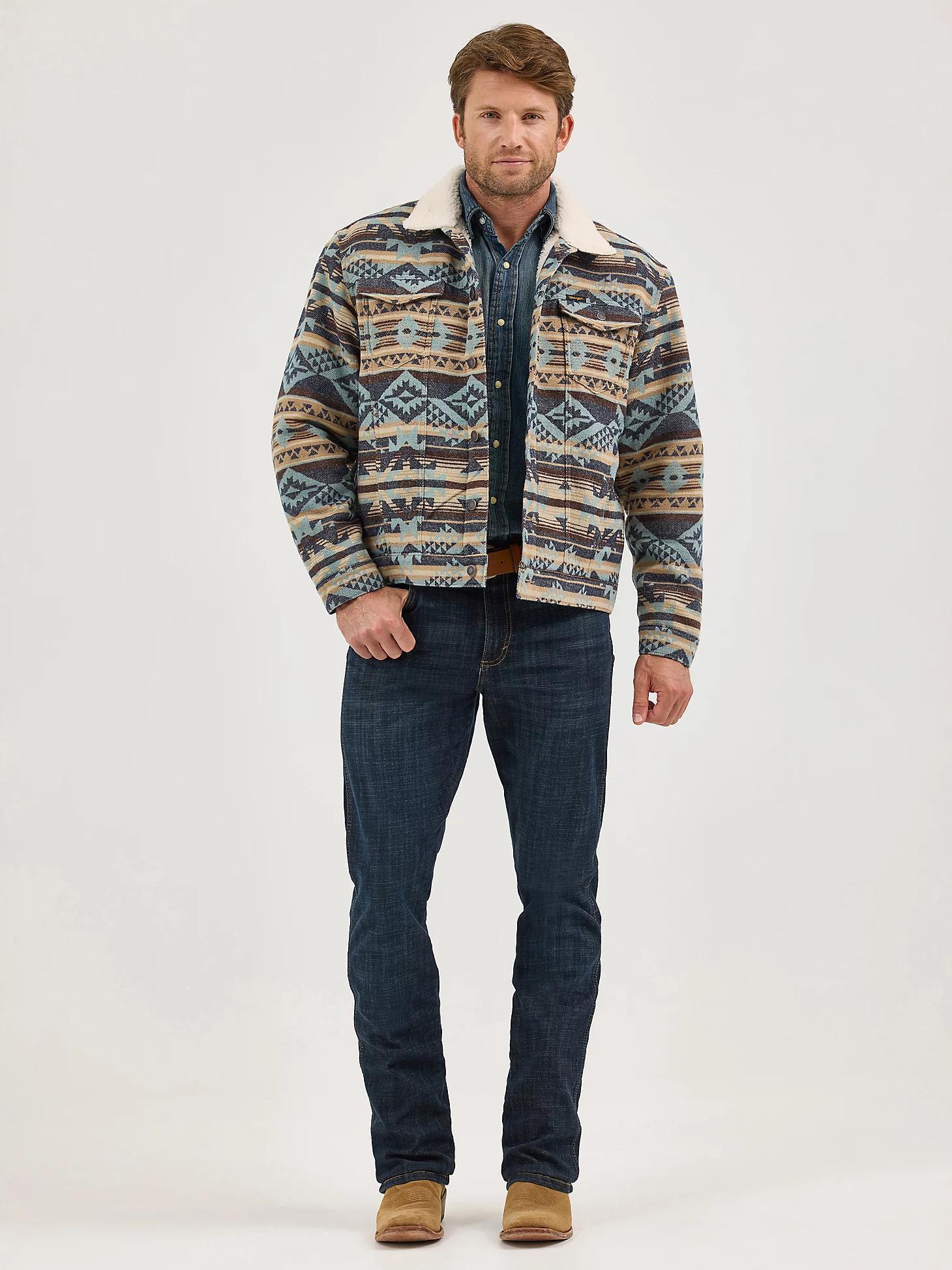 Men's Wrangler® Sherpa Lined Jacquard Print Jacket | Men's JACKETS & OUTERWEAR | Wrangler® Product Image
