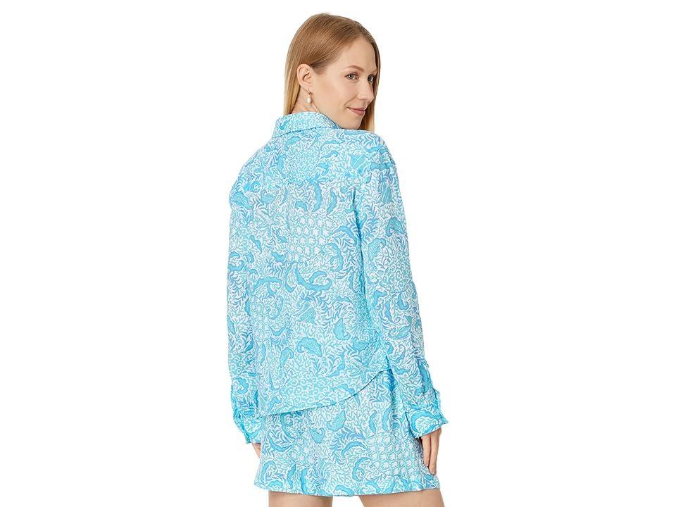 Lilly Pulitzer Coralynn Button-Down (Resort White Goombay Grooves) Women's Clothing Product Image