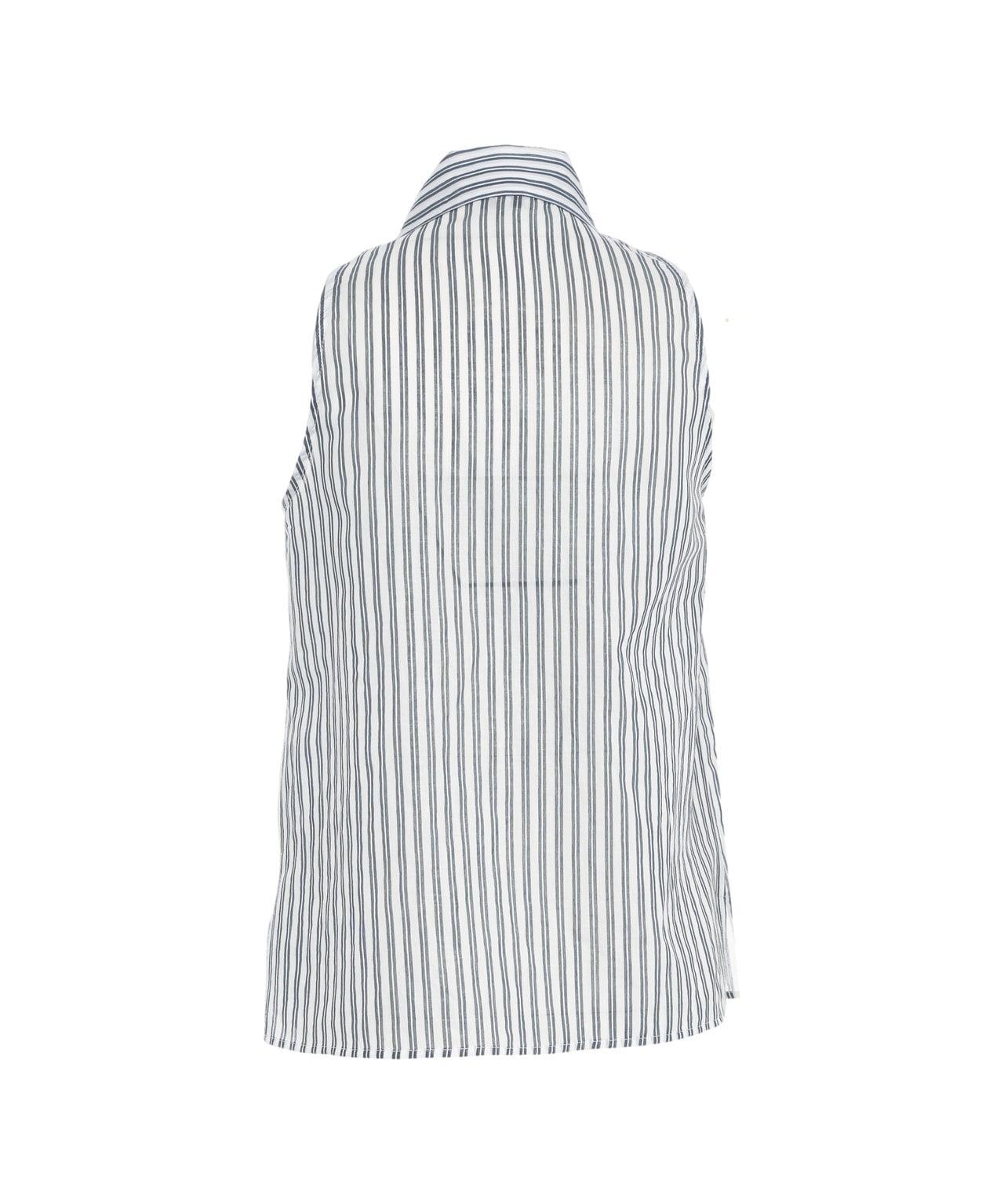 Striped blouse with bow tie detail Product Image