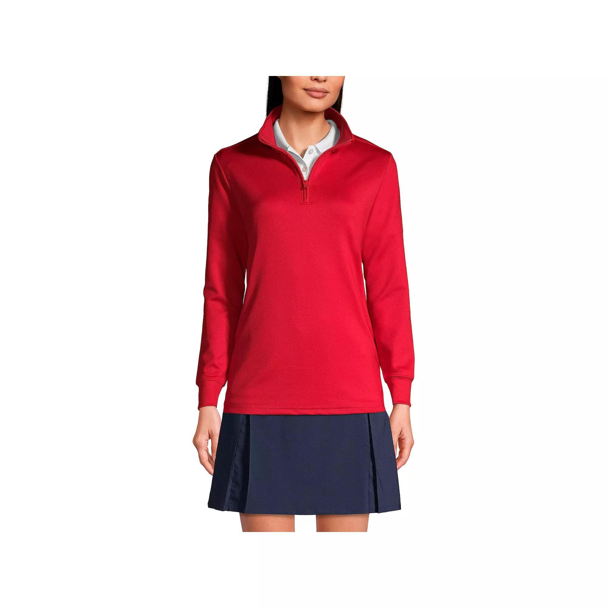 Womens Lands End Quarter Zip Pullover Blue Product Image