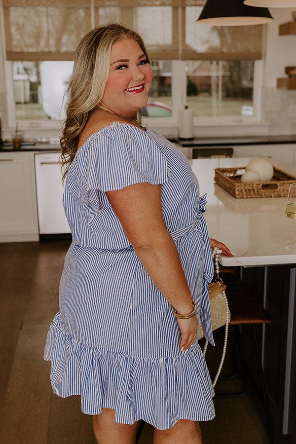 Simply Supreme Stripe Dress In White Curves Product Image