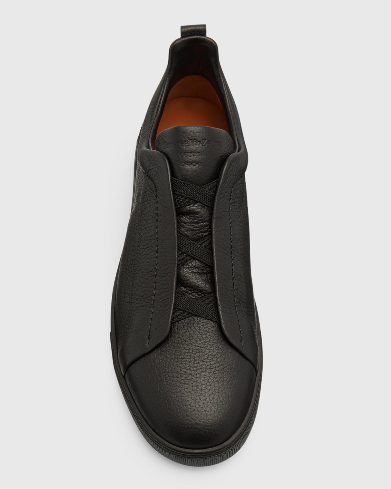 Men's Triple Stitch Deerskin Leather Sneakers Product Image