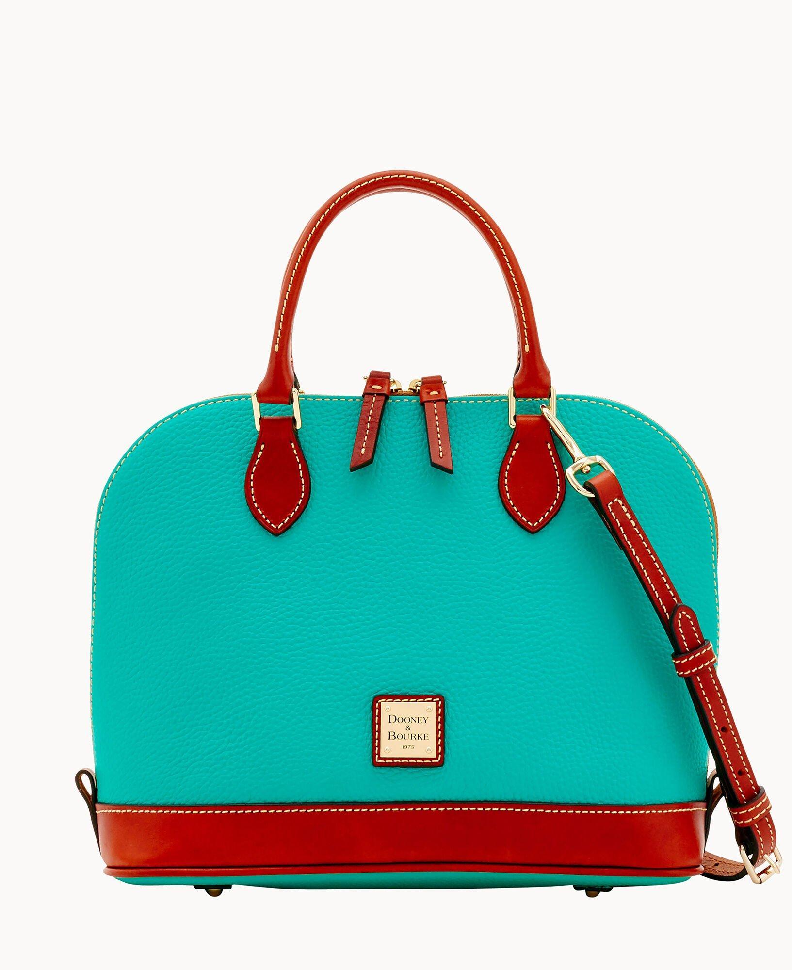 Dooney & Bourke Womens Pebble Grain Zip Zip Leather Satchel Bag in Olive Product Image