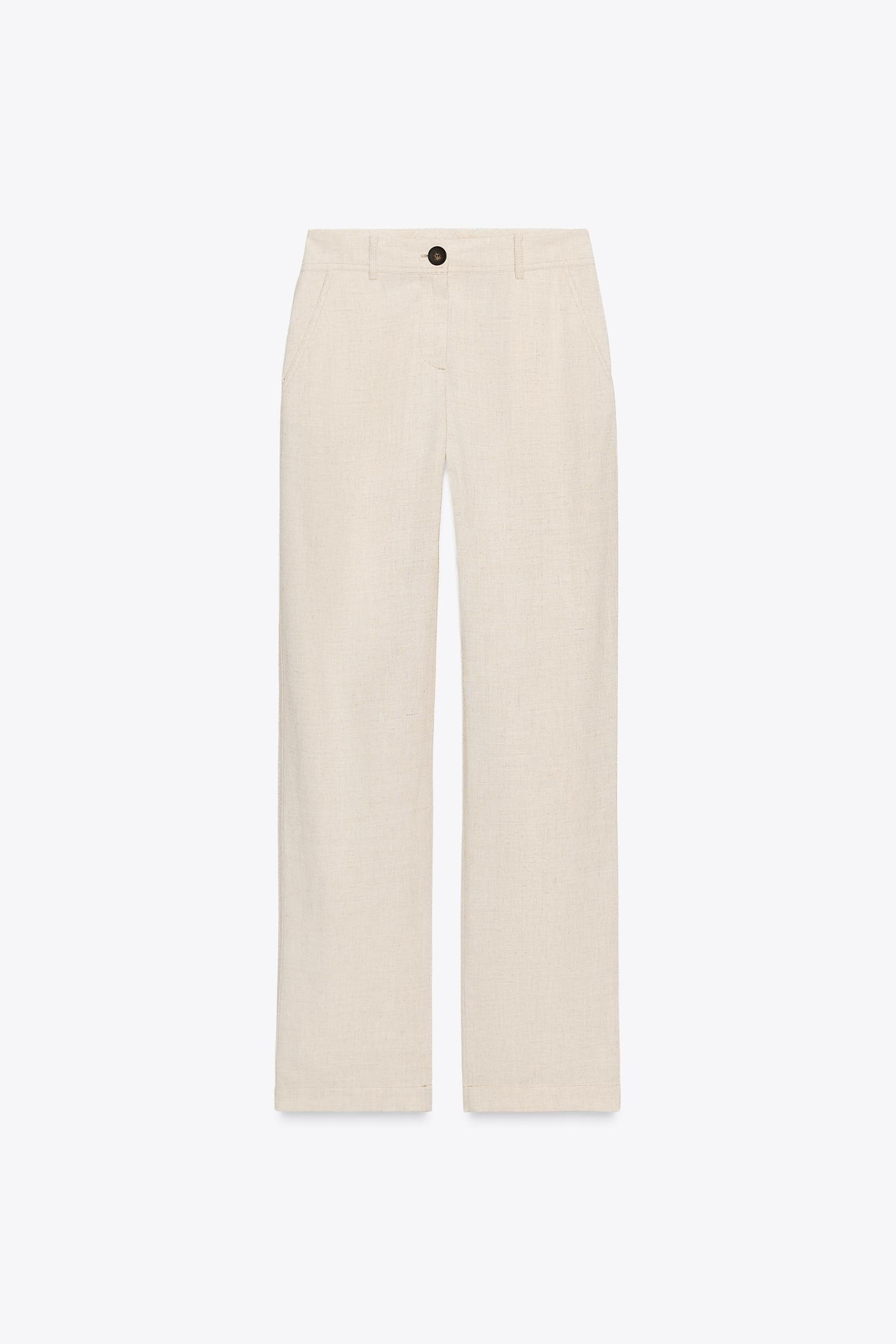 STRAIGHT LEG LINEN PANTS Product Image