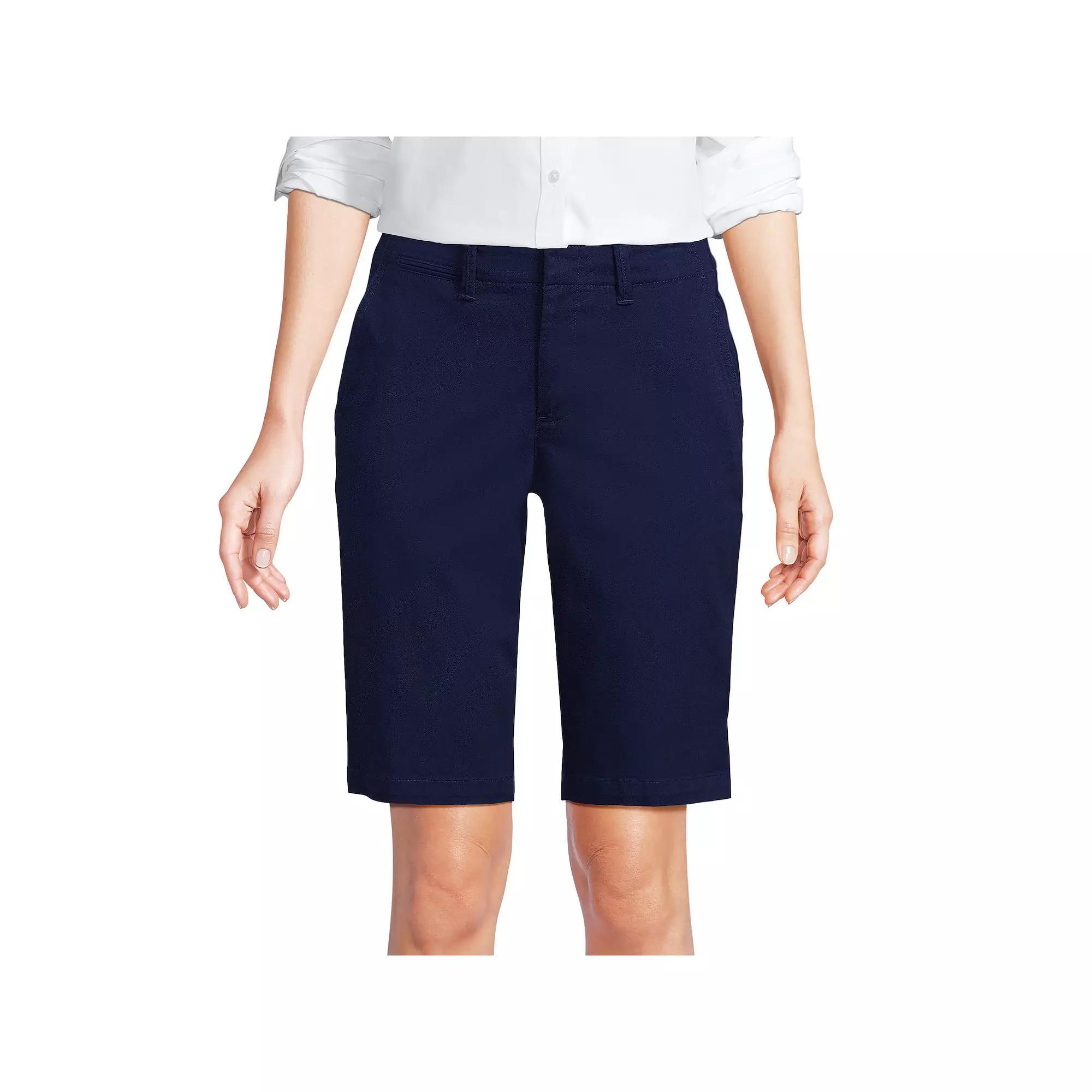 Women's Lands' End 12-in. Classic Bermuda Chino Shorts, Size: 16, Deep  Blue Product Image