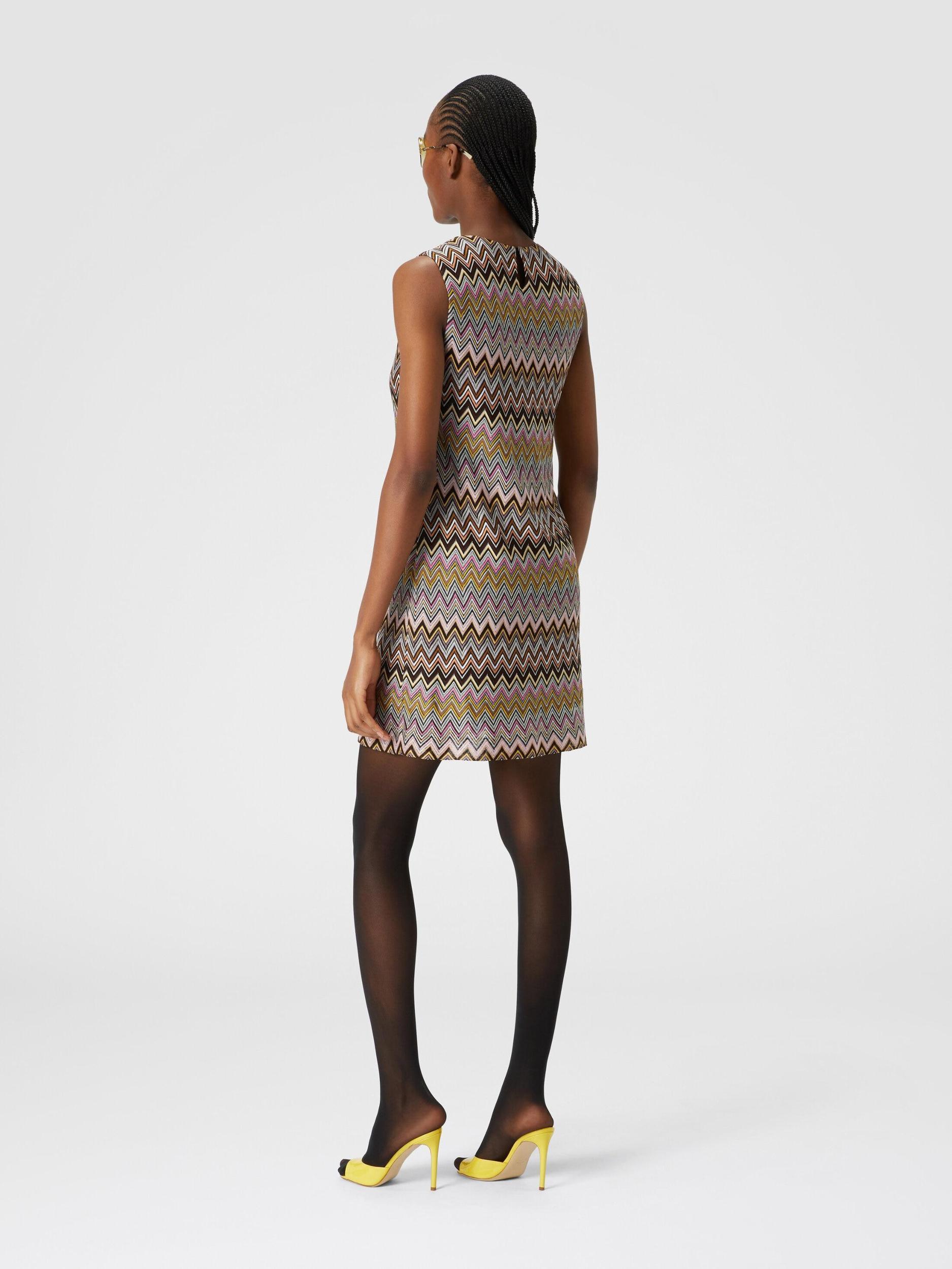 Sleeveless zig zag viscose mini-dress Product Image