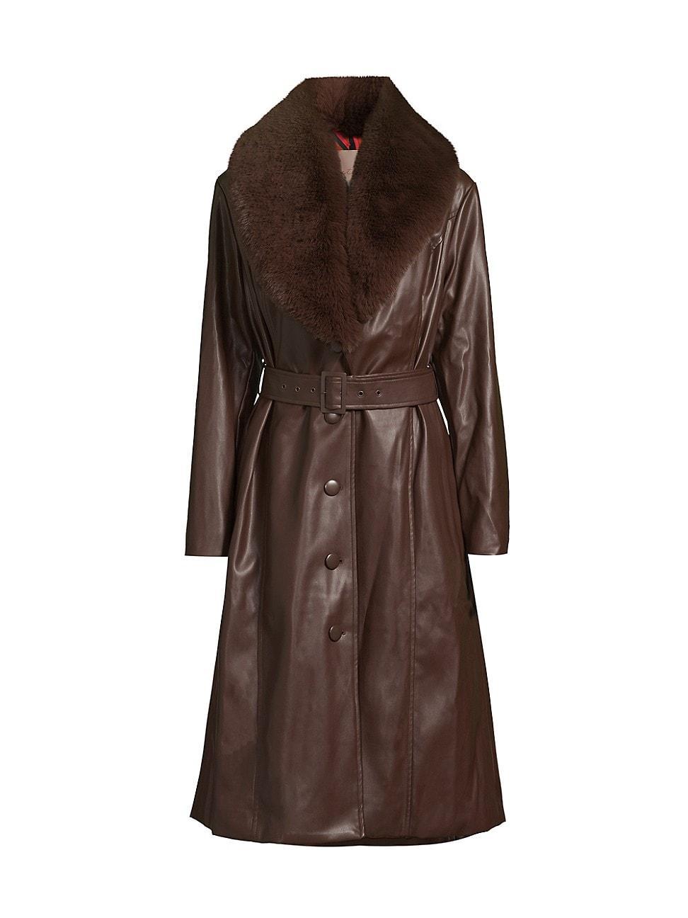 Womens Liv Faux-Leather Coat Product Image