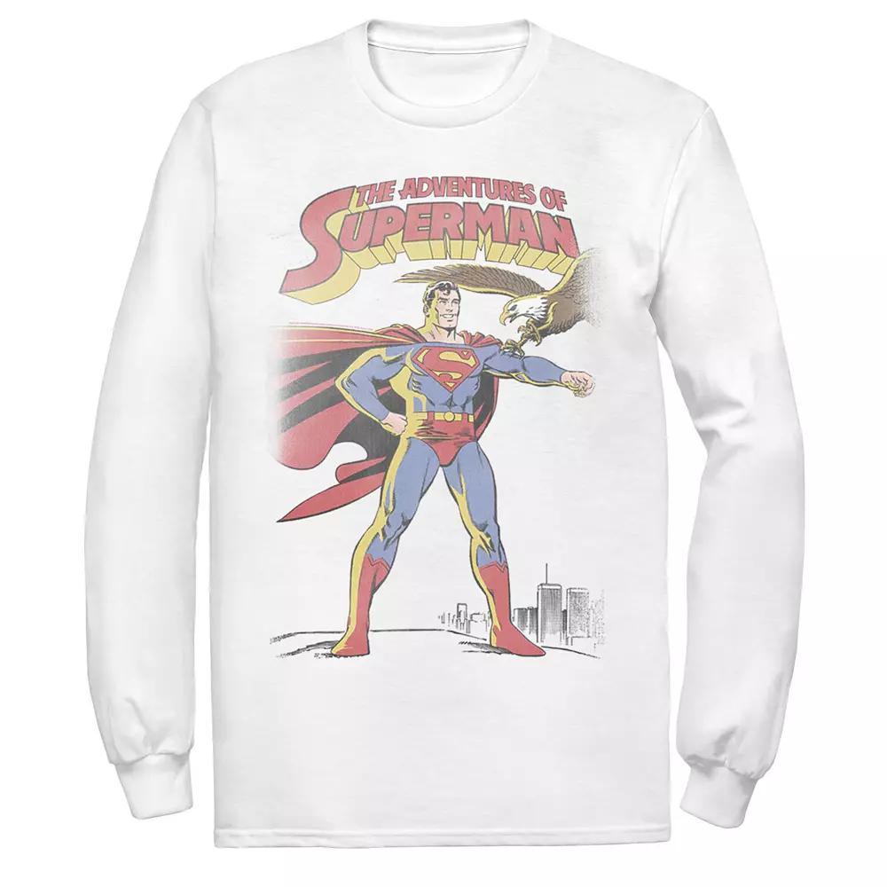 Men's DC Comics Superman Adventures Text Poster Tee, Size: Small, White Product Image