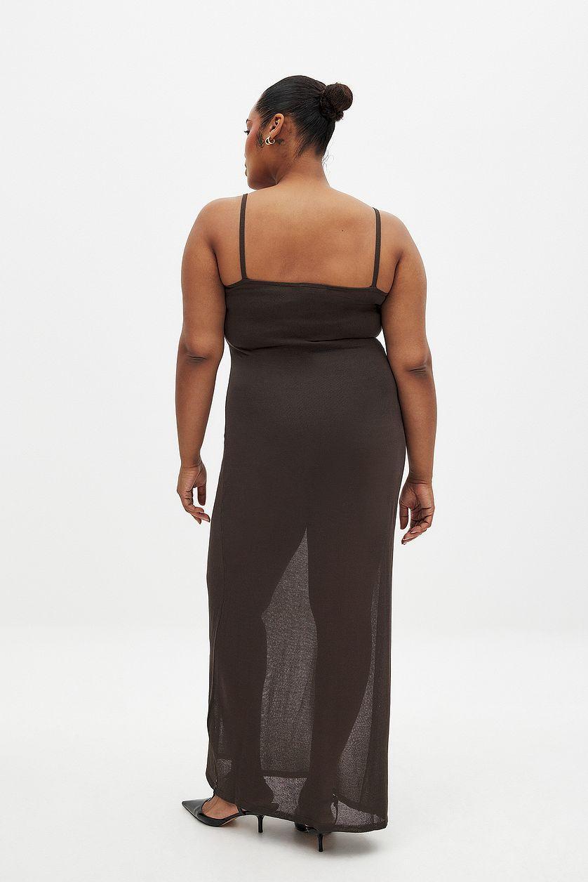 Thin Knit Spaghetti Strap Maxi Dress Product Image