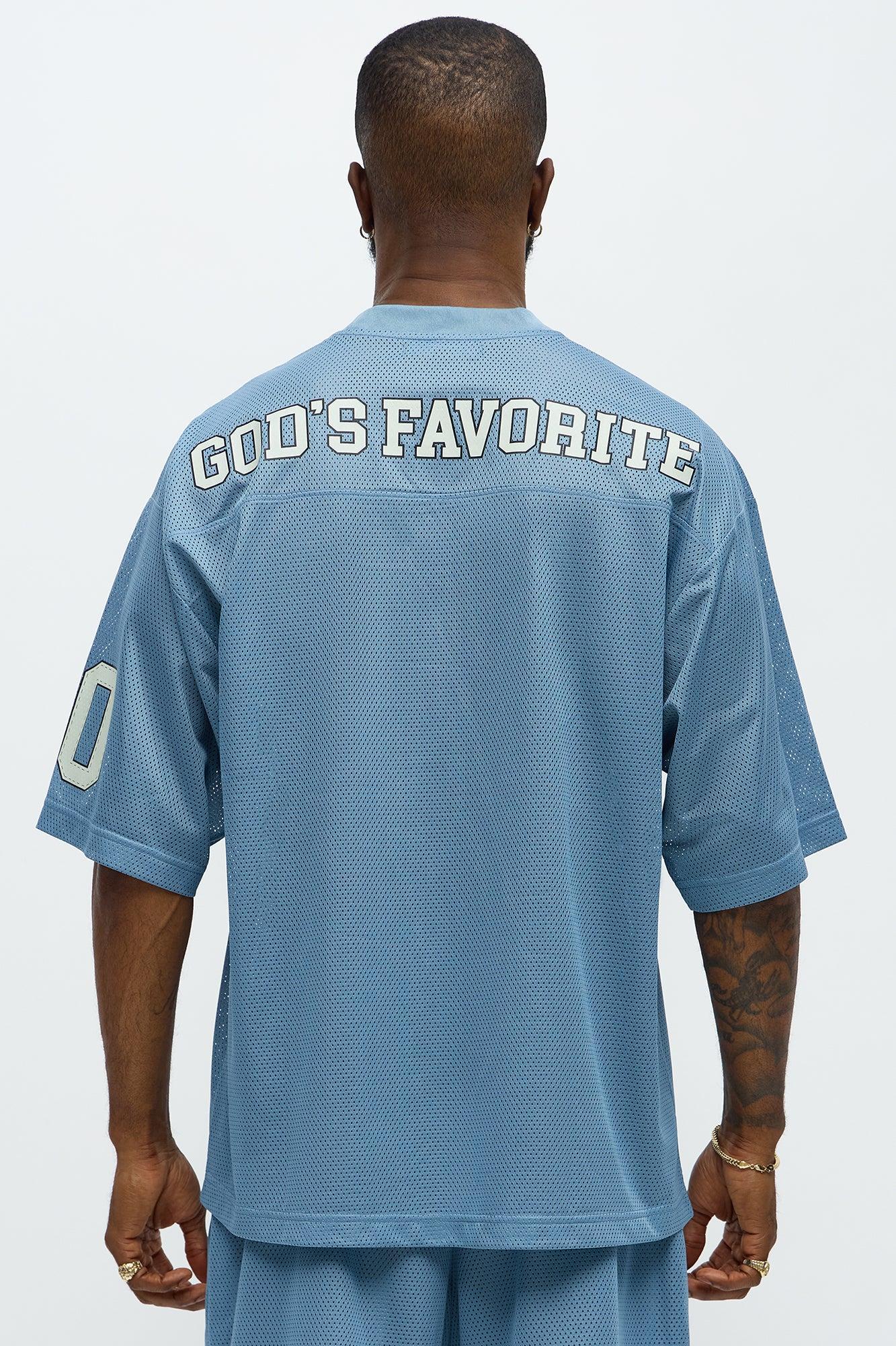 Boxy Gods Favorite Tshirt - Dusty Blue Product Image