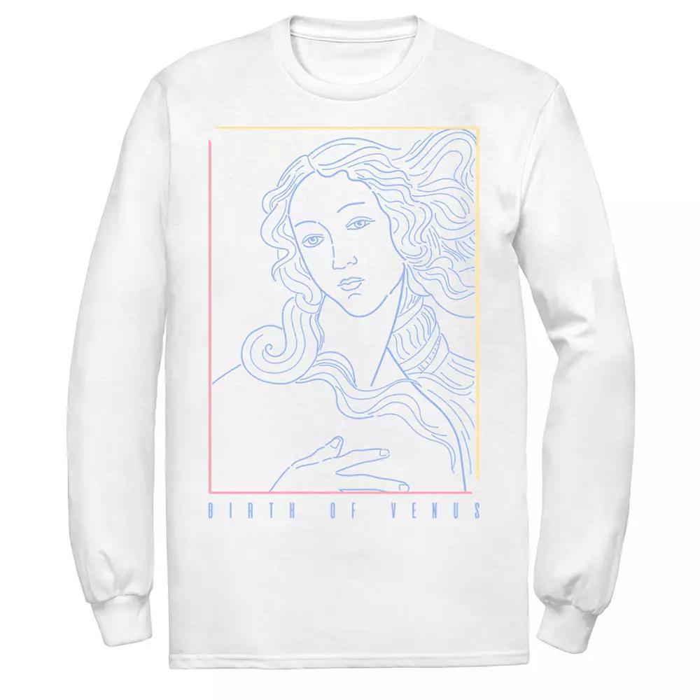 Men's Fifth Sun Birth Of Venus Line Art Portrait Tee, Size: XL, White Product Image