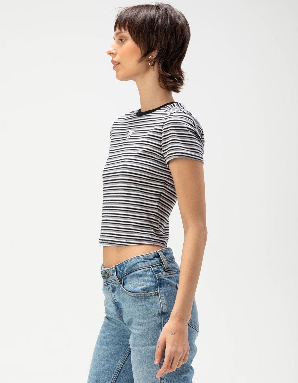 GUESS ORIGINALS Stripe Knit Womens Tee - BLACK COMBO Product Image
